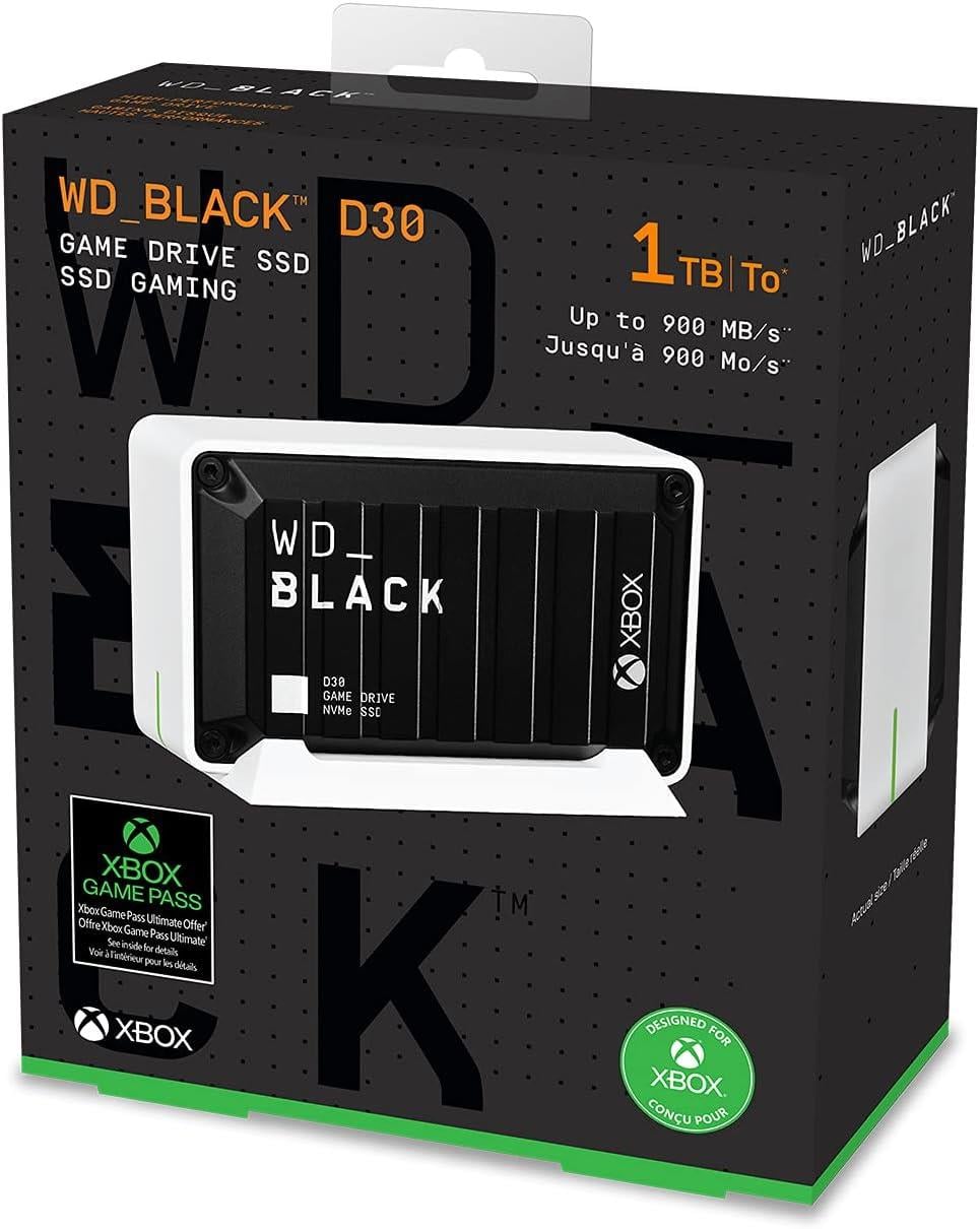 Western Digital 1TB Black D30 Game Drıve For XBOX Taşınabilir SSD WDBAMF0010BBW-WESN