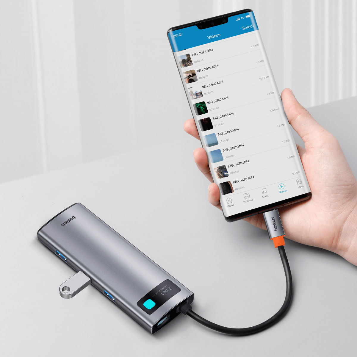 Baseus StarJoy 7 in 1 Multifonksiyonel Hub Adaptör-Uzay Gri