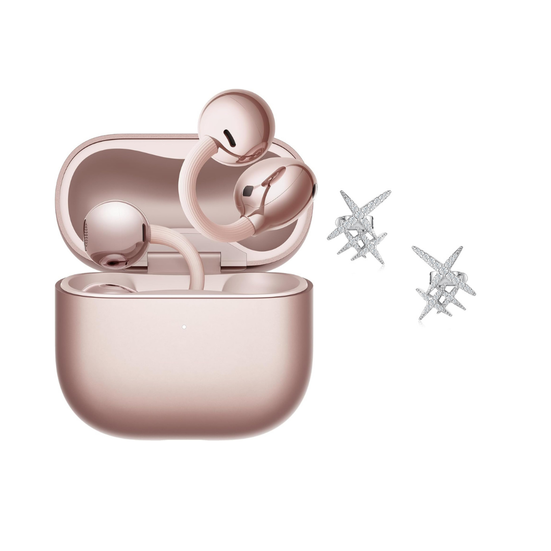 Huawei FreeClip2 Rose Gold Bluetooth Kulaklık, Yıldız Charm Hediyeli