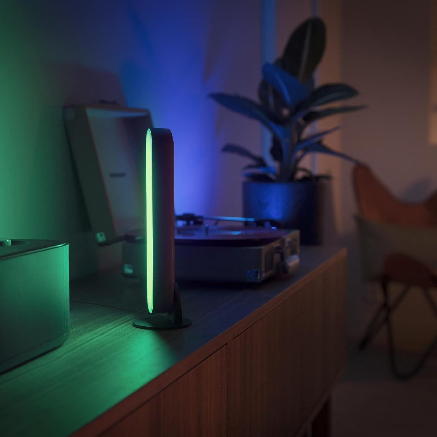 Philips Hue Beyaz ve Renkli Ambians Play Akıllı Çubuk Lamba İkili Paket ve Hue Bridge, Siyah