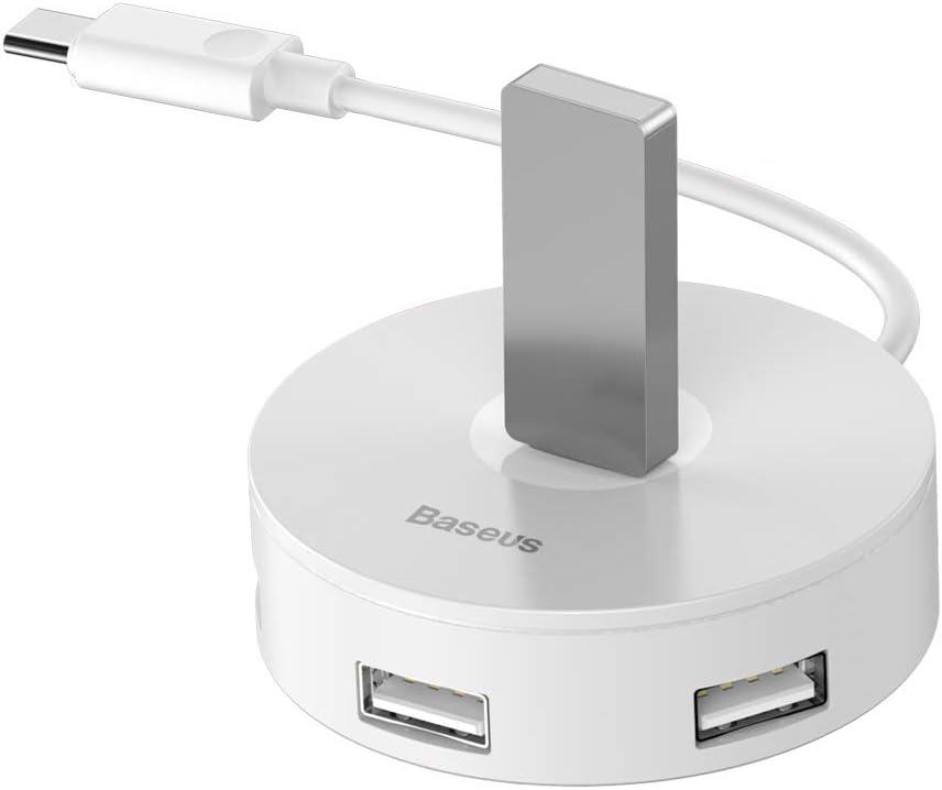 Baseus Round Box 3 in 1 Çok Fonksiyonlu Bilgisayar/Telefon Hub Adaptörü - Beyaz