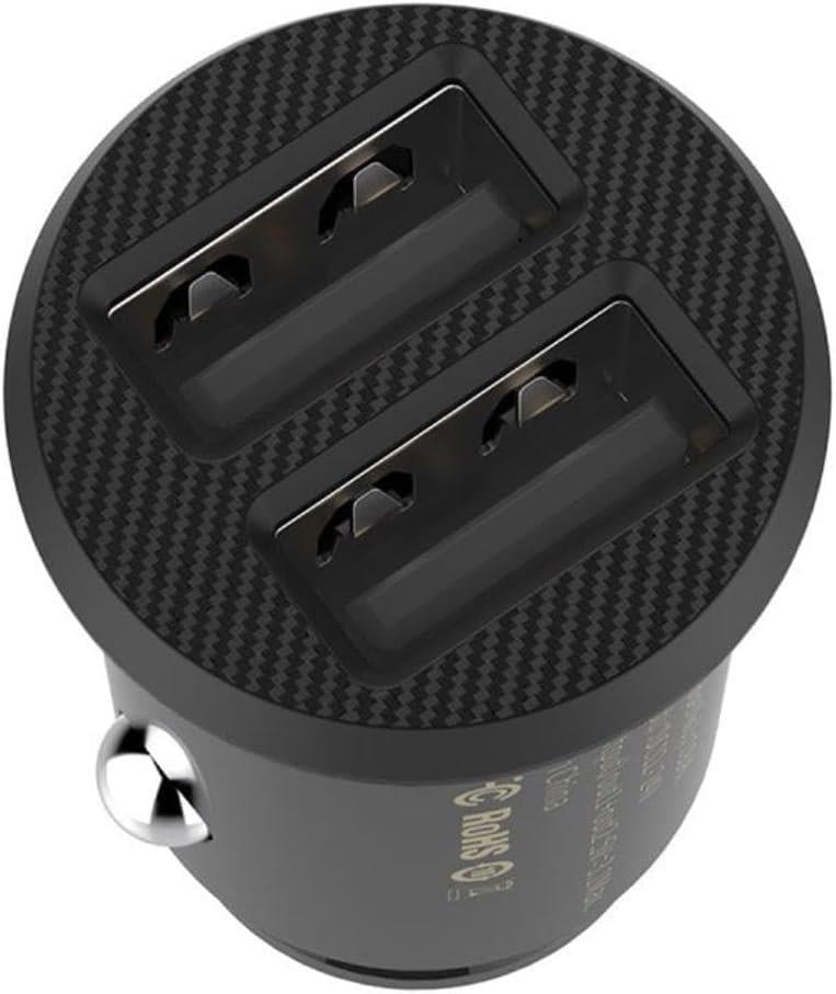 Baseus Grain Mini Dual, Hızlı Araç Şarjı, Siyah, 3.1 A, USB Type A