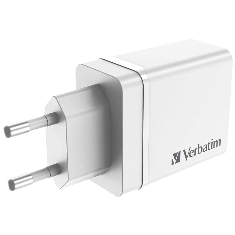 Verbatim 49701 CHR-30 30W 4 Bağlantı Noktalı USB Duvar Şarj Cihazı - Beyaz 1 x USB-C PD 20W / 1 x U