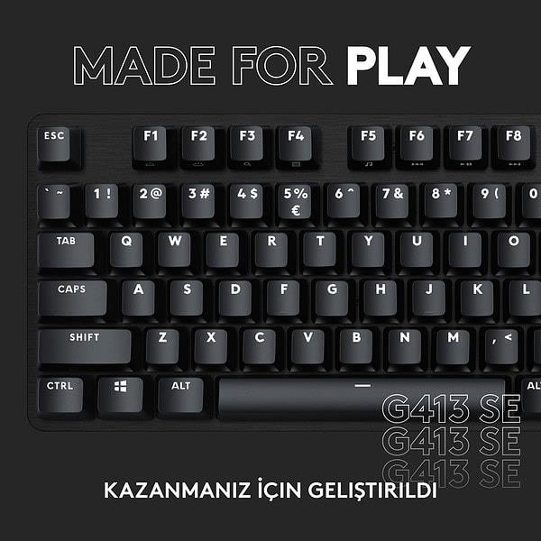 LOGITECH G413 SE AYDINLATMALI TAM BOYUTLU TÜRKÇE Q MEKANİK OYUN KLAVYESİ - SİYAH 920-010556