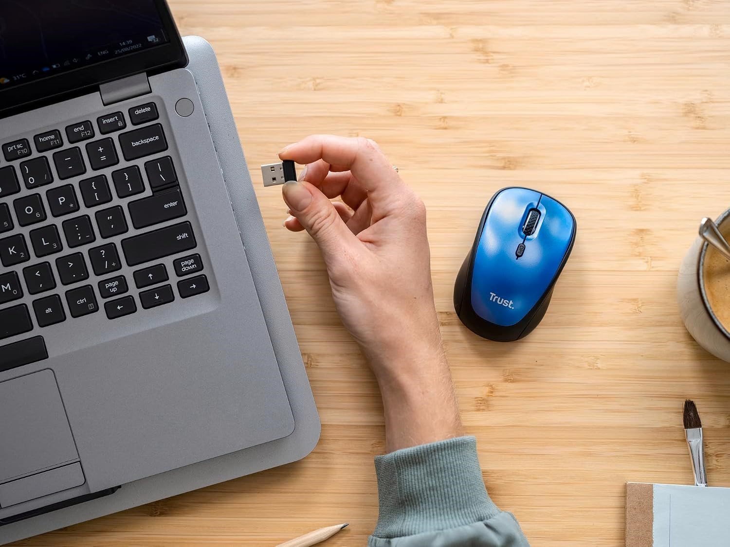 Trust 24551 Yvi+Sessiz Kablosuz Mouse - Mavi