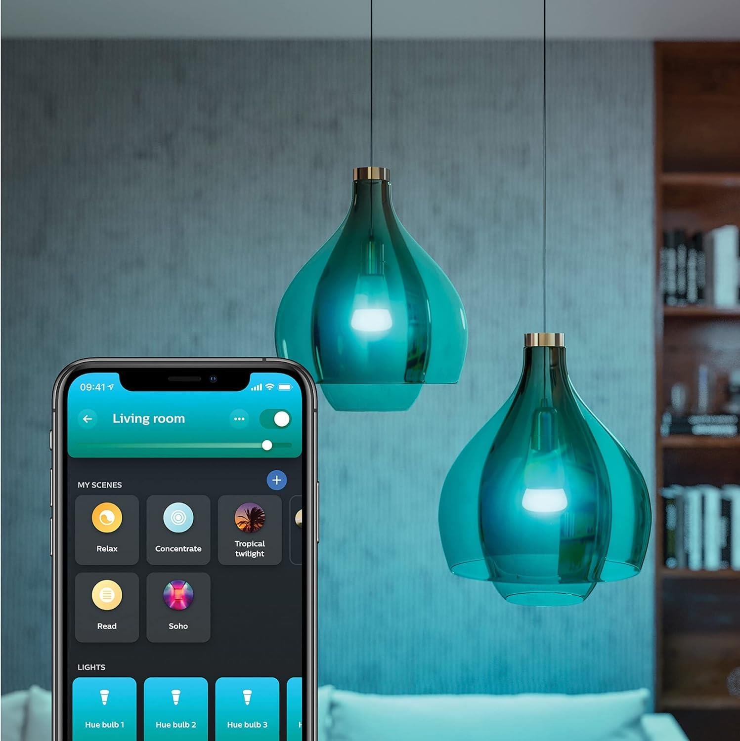 Philips HueWCA 9-75W Renkli Akıllı Başlangıç Seti 3'lü Kumandalı E27 Bluetooth Özellikli