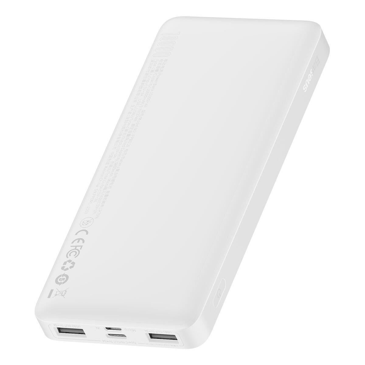 Baseus Bipow Overseas Edition Dijital Ekranlı 15W 10.000 mAh Powerbank - Beyaz