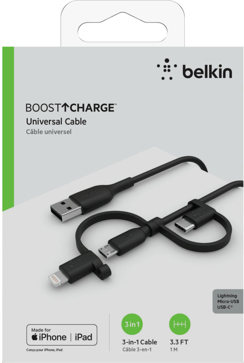 Belkin CAC001BT1MBK Universal Kablo Micro-USB-USB-C-L