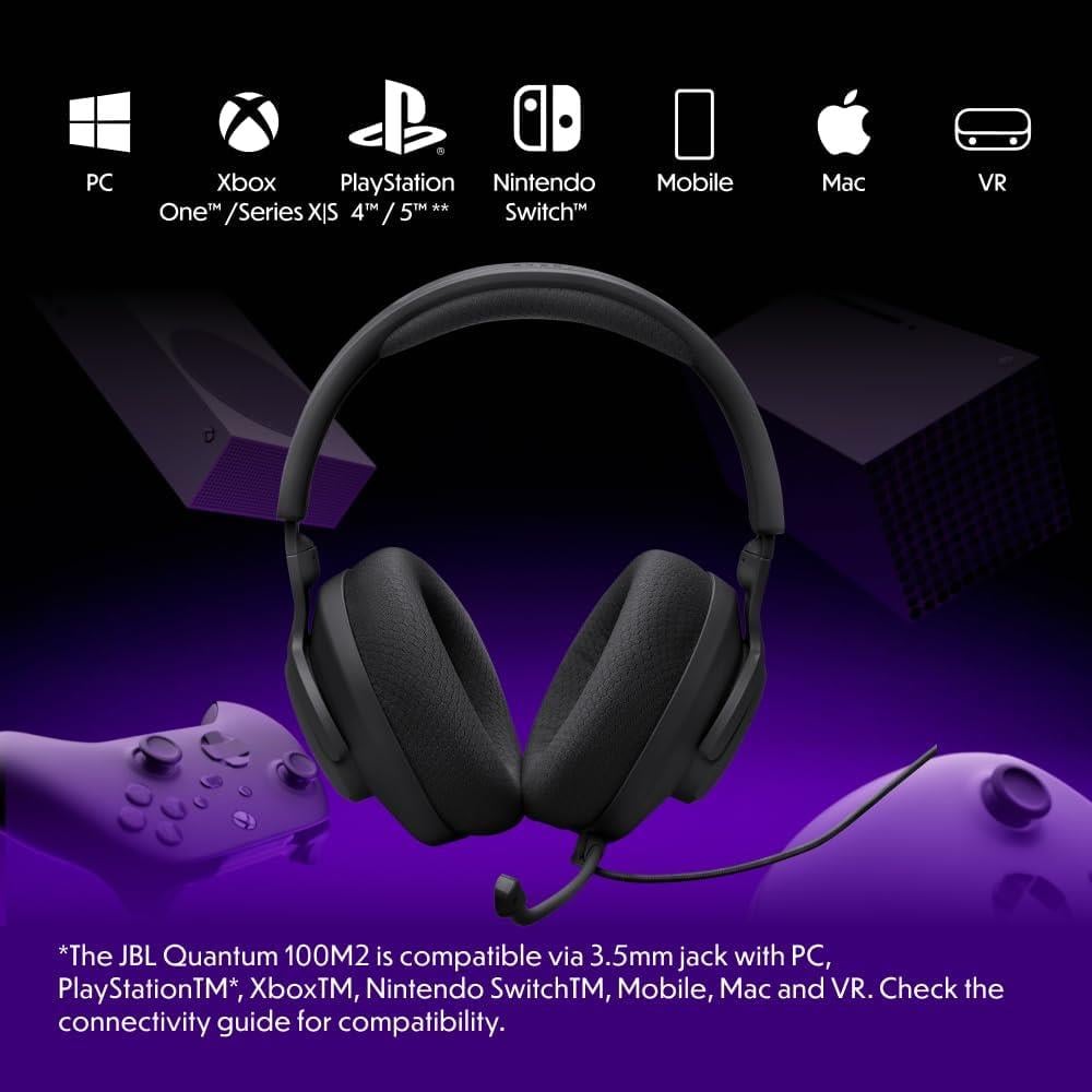 JBL Quantum 100M2 Kablolu Gaming Kulaklık, Siyah
