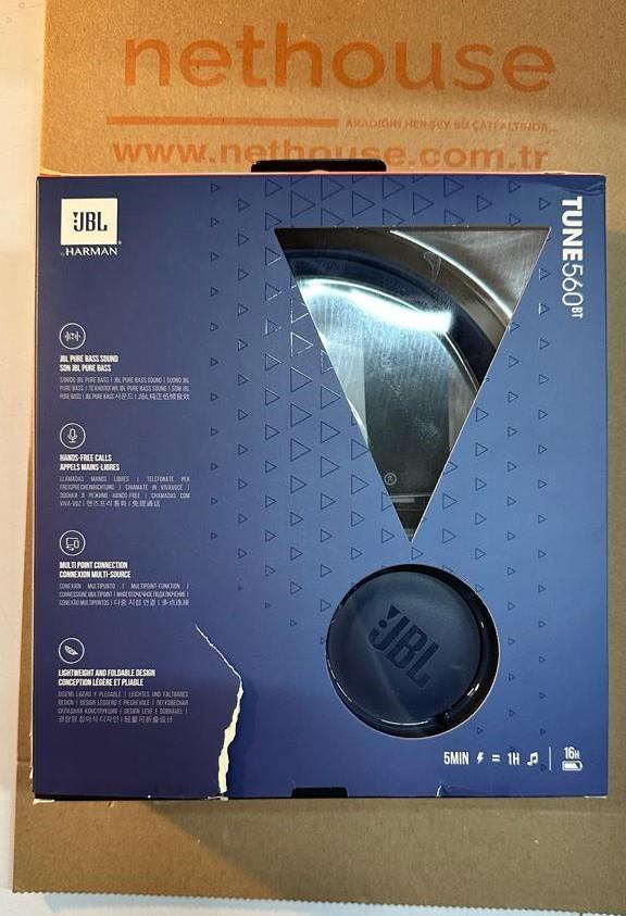 OUTLET JBL Tune 560BT Wireless Kulaklık, CT OE - Mavi