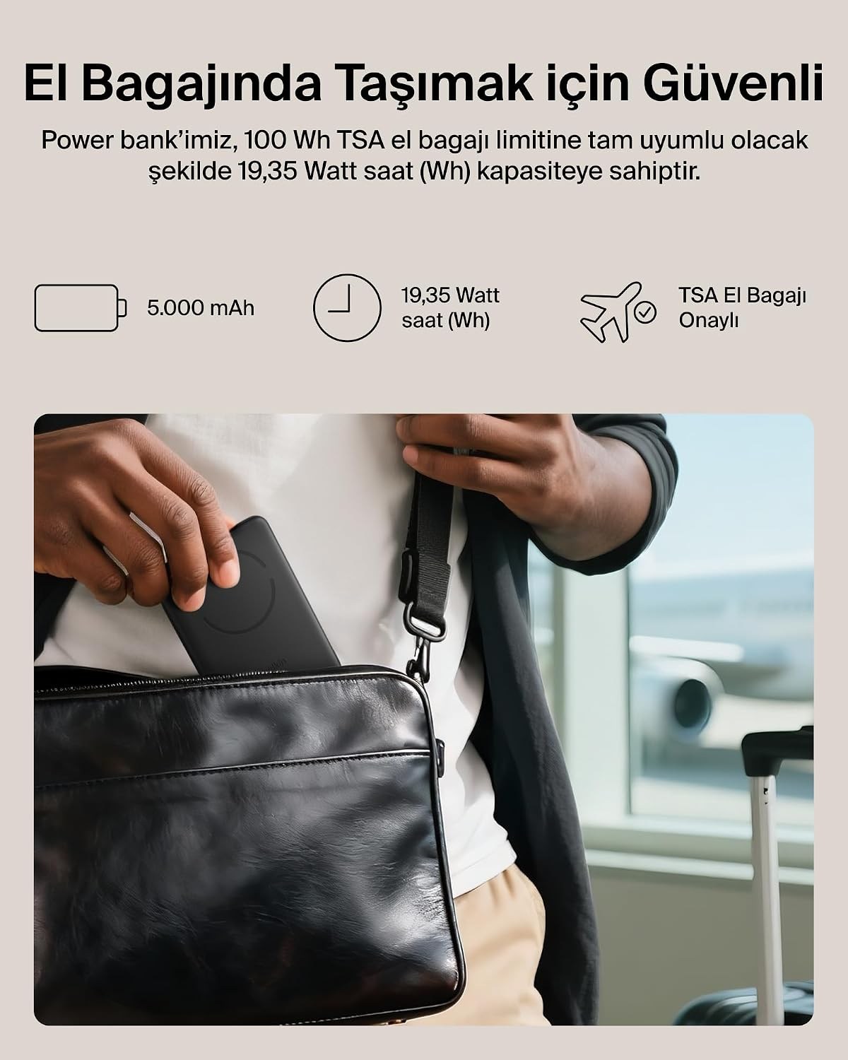 Belkin BoostCharge 5000 mAh İnce Manyetik Stantlı Power Bank, Siyah
