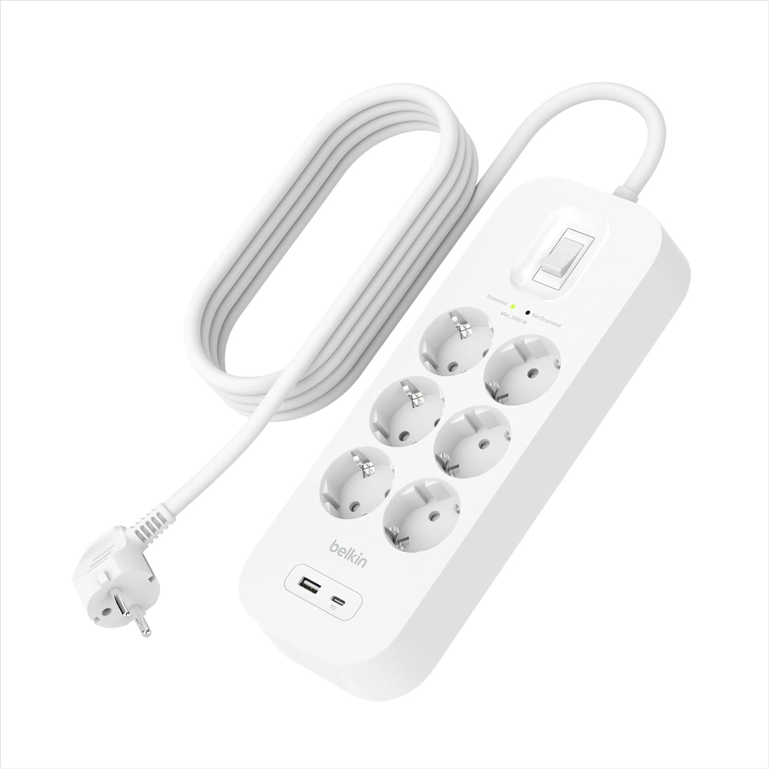 Belkin SRB002VF2M USB-C-USB-A 6x Akım Korumalı Priz  2M