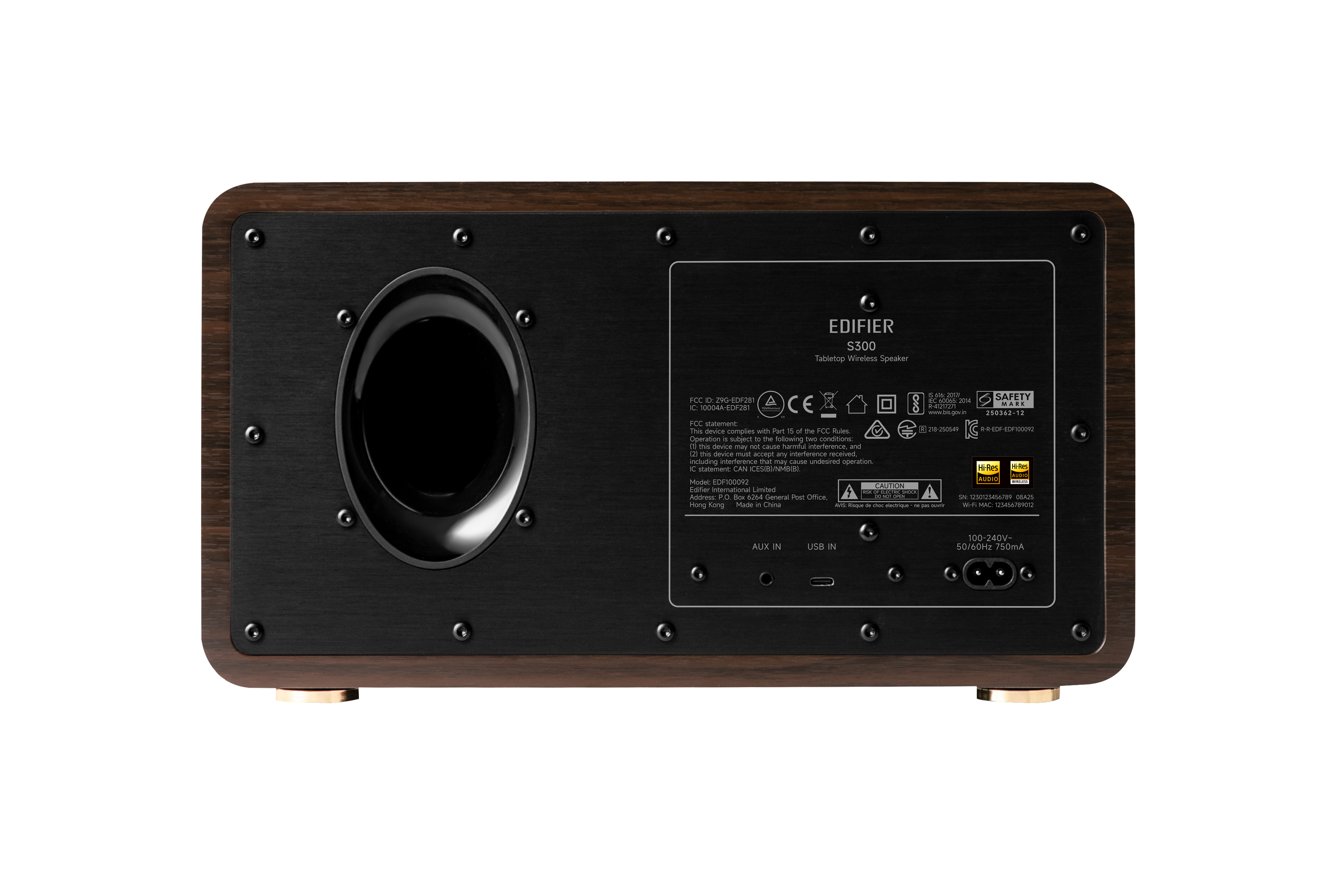 Edifier S300 80W RMS Bluetooth 5.4 Wi-Fi AirPlay Destekli Kablosuz Masaüstü Hoparlör – Hi-Res Audio, LDAC, USB-C/AUX - Siyah Ceviz