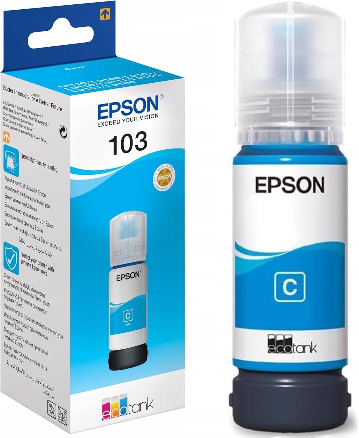 Epson 103 EcoTank Cyan Bottle (65ml) - C13T00S24A