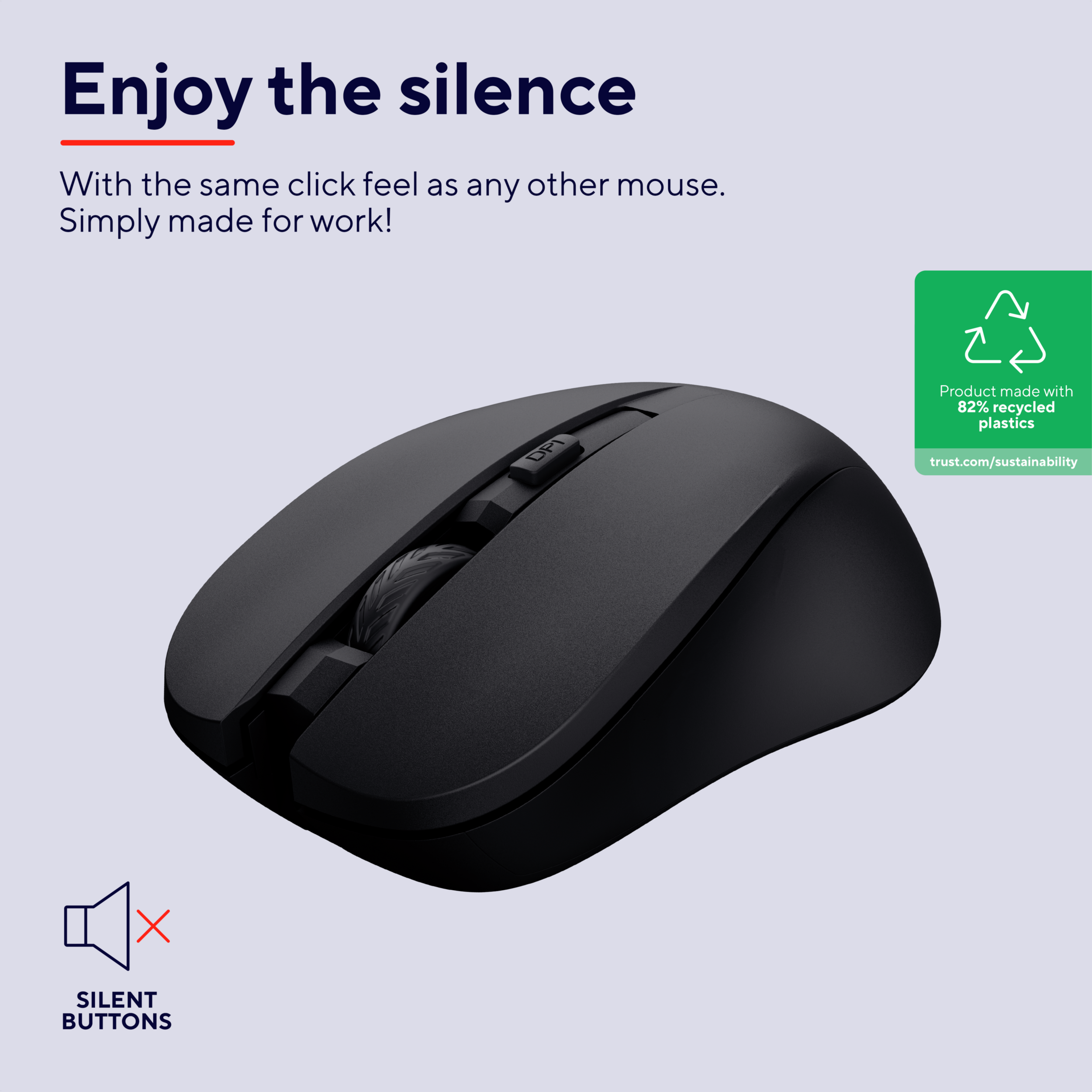 Trust MYDO Sessiz Kablosuz Mouse