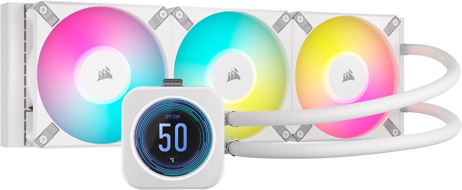 CORSAİR İCUE H100İ ELİTE XT 240MM 2 X AF140 RGB FAN SIVI İŞLEMCİ SOĞUTUCUSU BEYAZ (CW-9060072-WW)