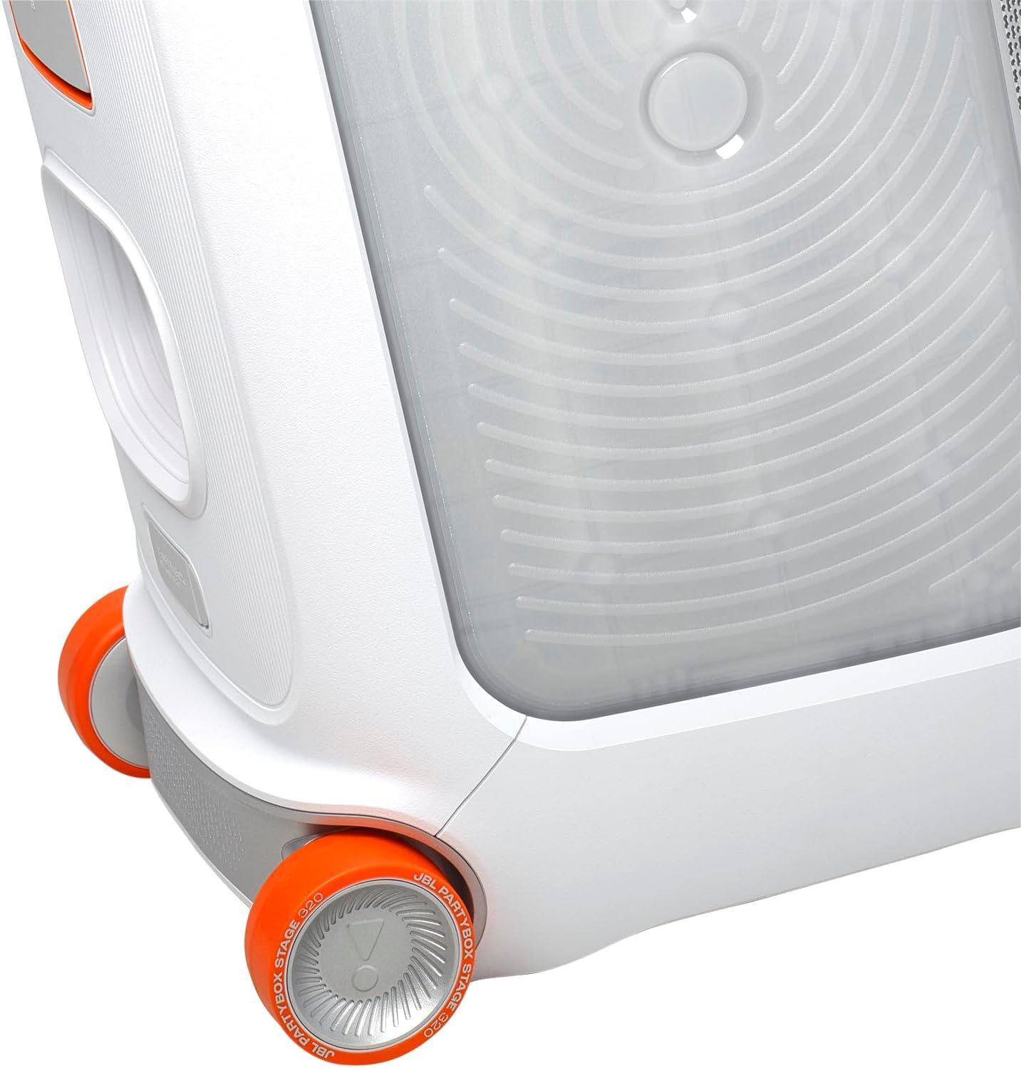 JBL Partybox Stage320 Beyaz Bluetooth Hoparlör ve 2'li Partybox Mikrofon