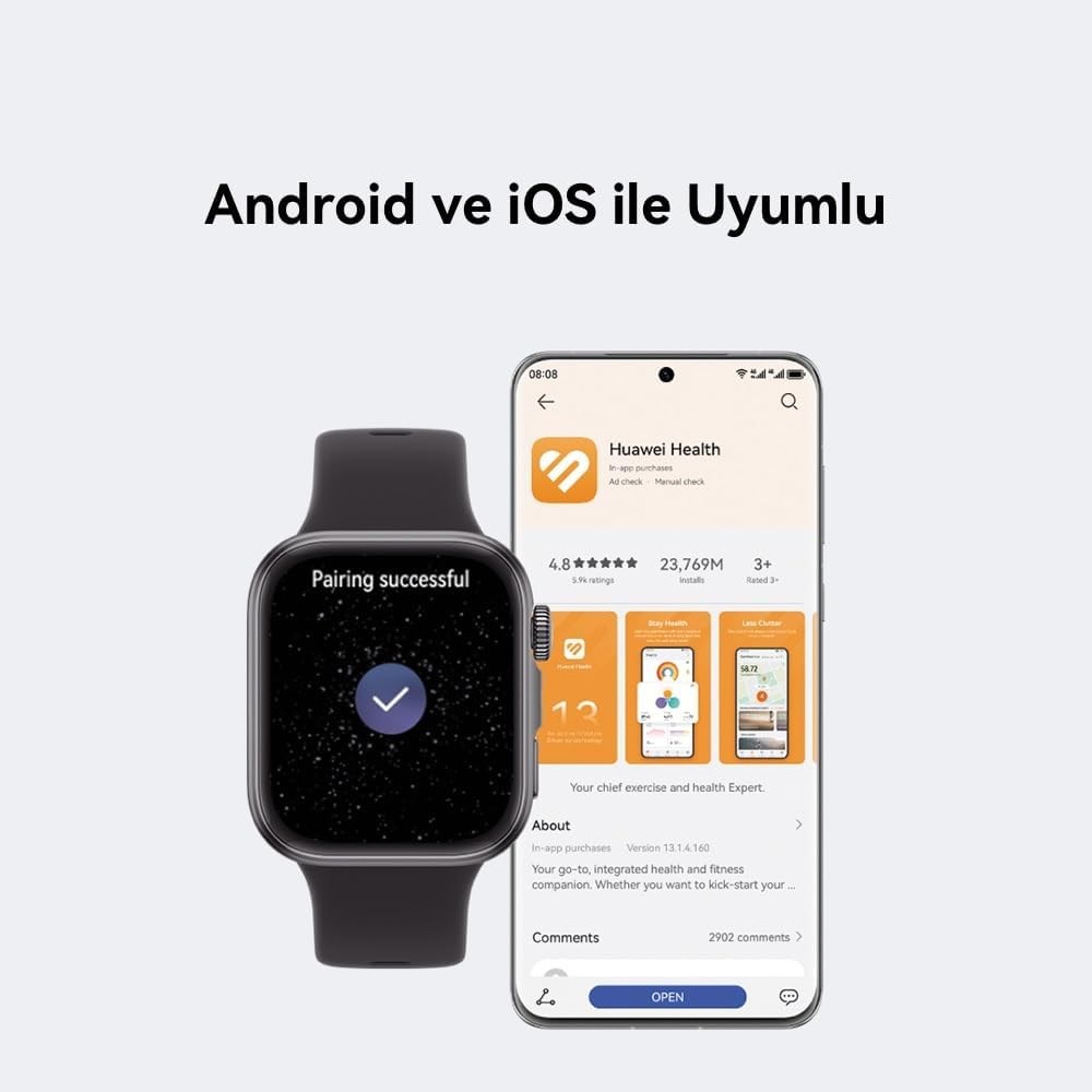 Huawei Watch Fit 4 Mor Akıllı Saat + Huawei SE 2 Kulaklık Hediyeli