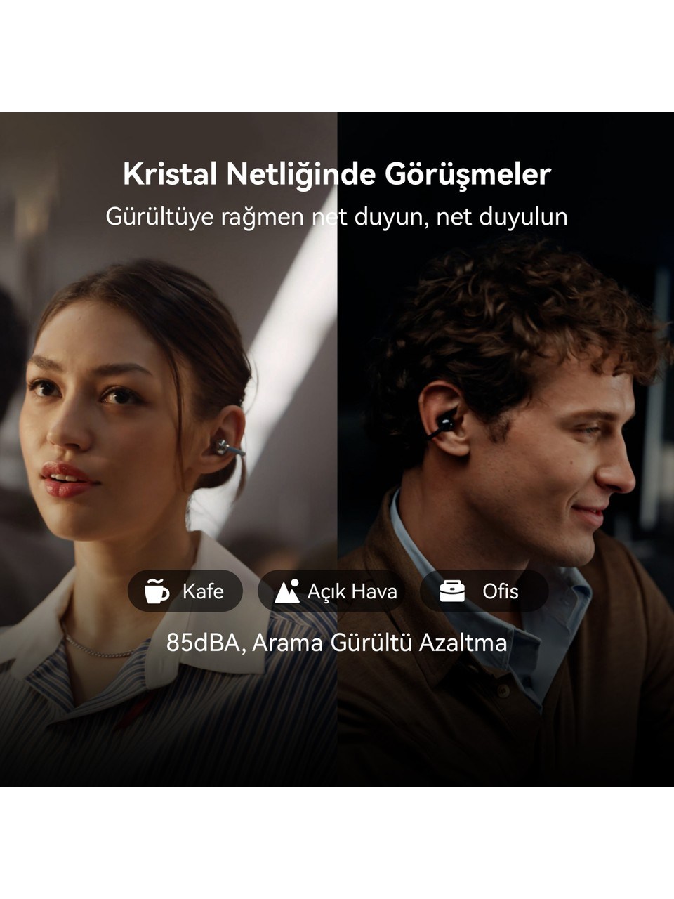 Huawei FreeClip2 Beyaz Bluetooth Kulaklık, Çiçek Charm Hediyeli