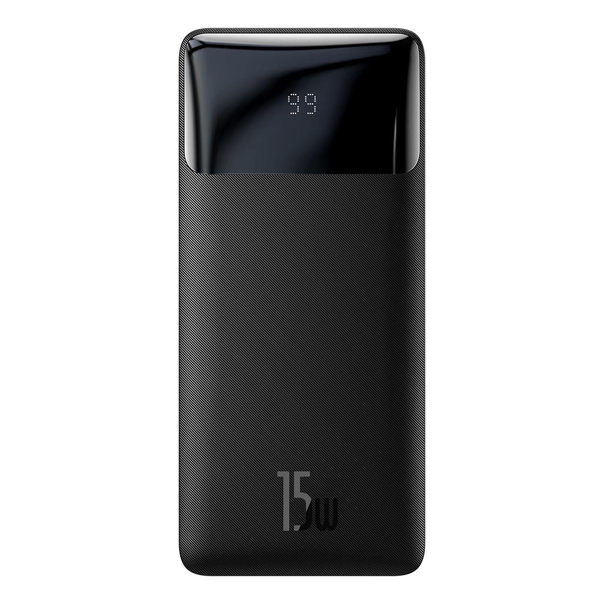 Baseus Bipow Overseas Edition Dijital Ekranlı 15W 10.000 mAh Powerbank - Siyah