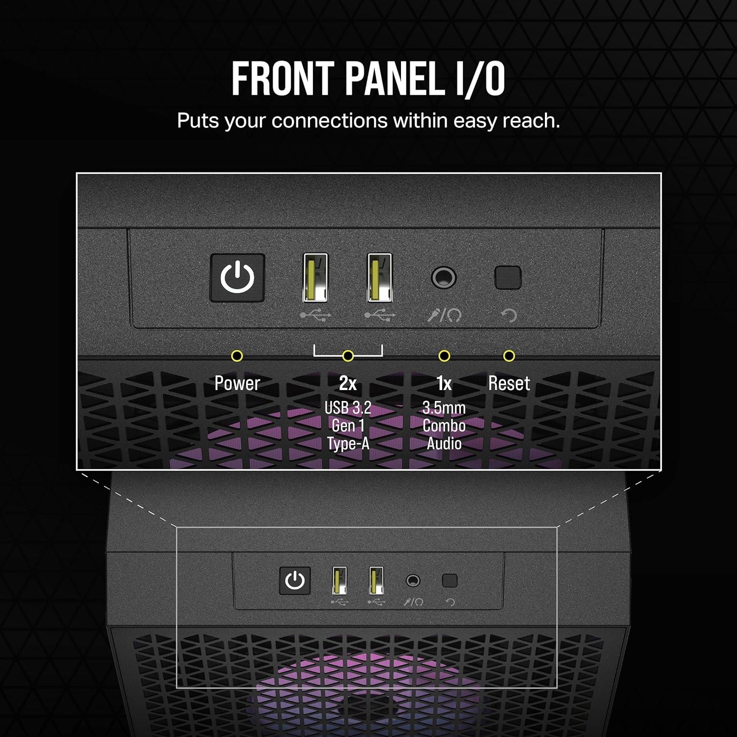 Corsair Icue 3000D 3x AR120 Rgb Airflow Temperli Cam Mid-Tower Gaming Kasa Siyah CC-9011255-WW