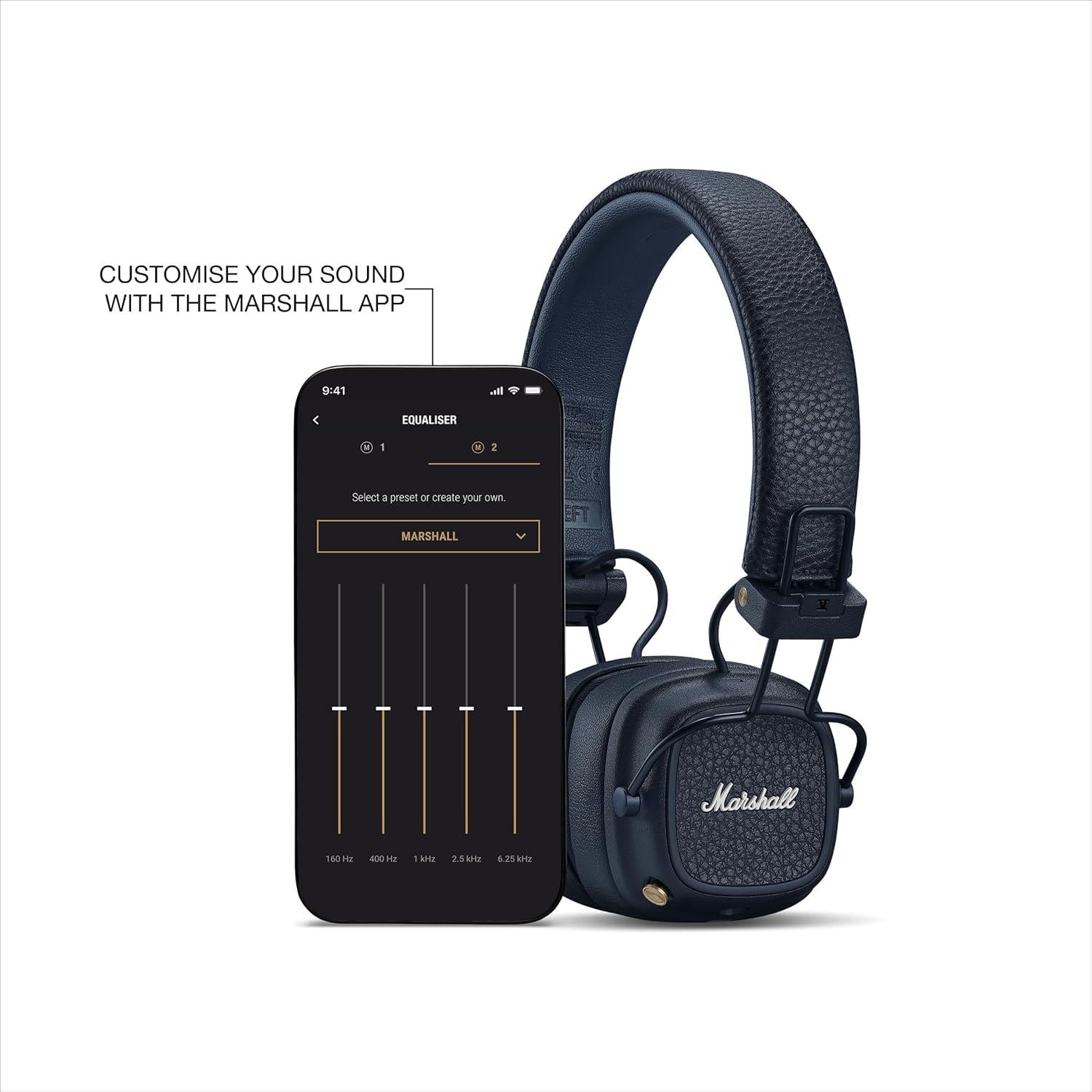 Marshall Major V Kulaküstü Bluetooth Kulaklık, Midnight Blue