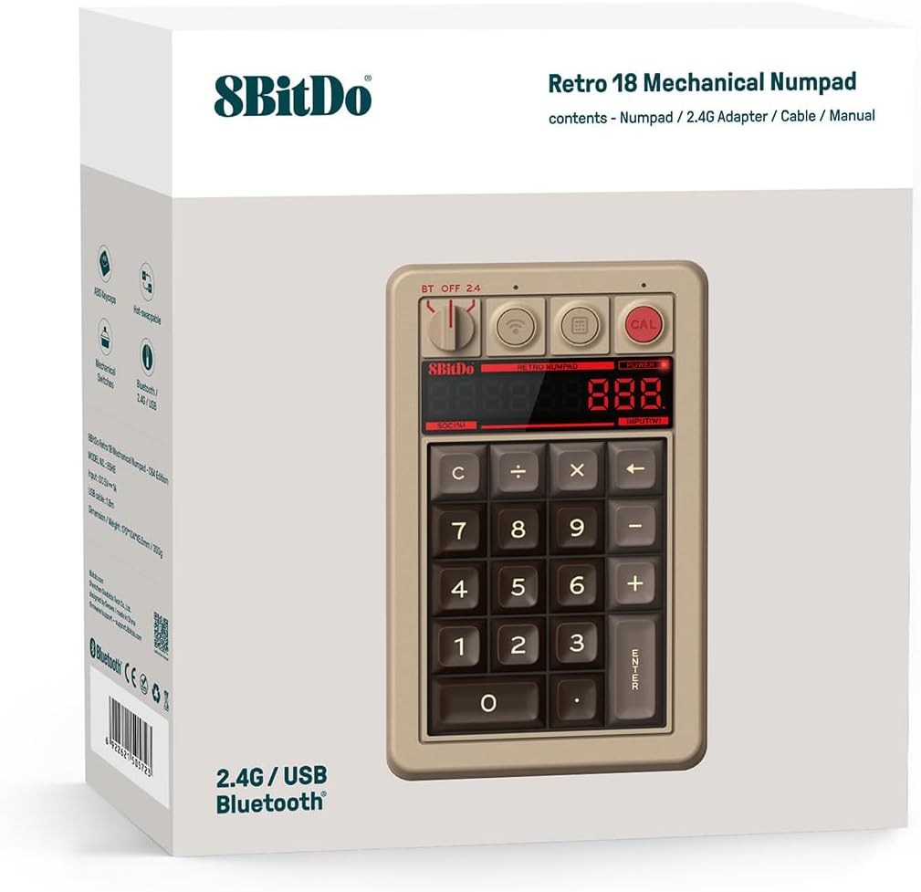 8BitDo Retro 18 C64 Edition Mekanik Numpad
