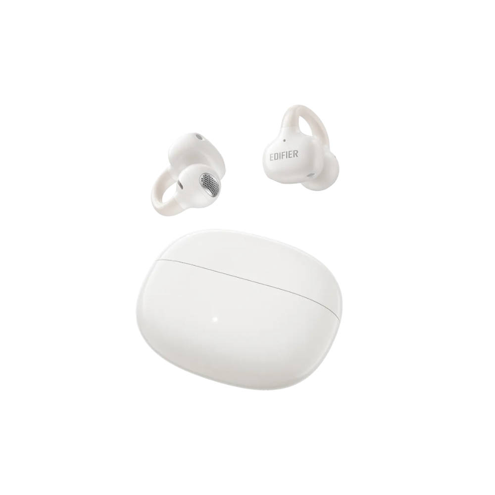 Edifier Comfo Q Bluetooth 5.4 OpenEar TWS Kablosuz Kulaklık – 32 Saat Pil, IP56, AI Çağrı Gürültü Azaltma - Beyaz