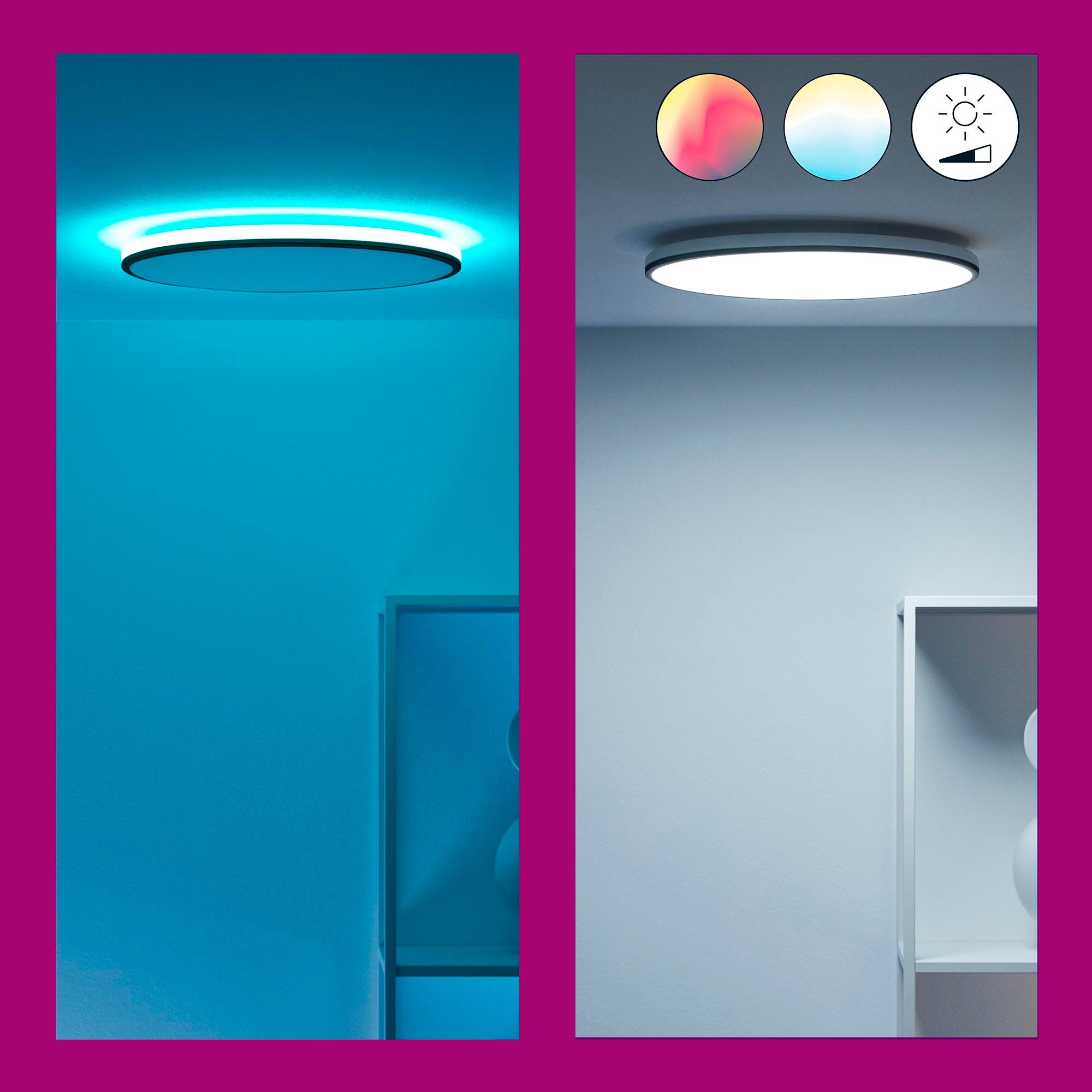 Wiz Rune SuperSlim Tavan Lambası Sarı Beyaz Işık / RGB Kenarlık
