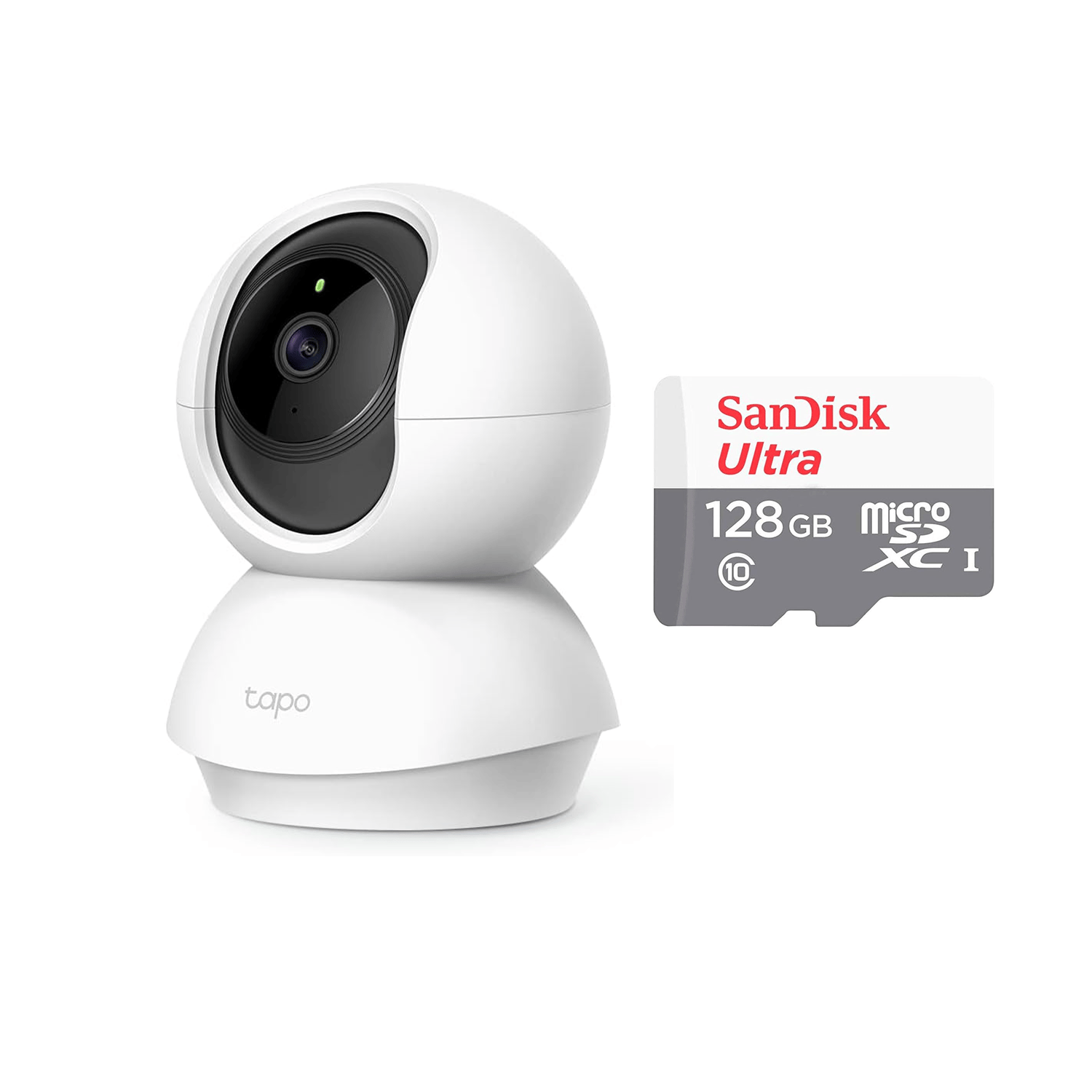 TP-LINK Tapo C210 360 Derece 2K UHD Yatay/Dikey Hareketli Wi-Fi Güvenlik Kamerası + Sandisk 128 Gb Hafıza Kartı