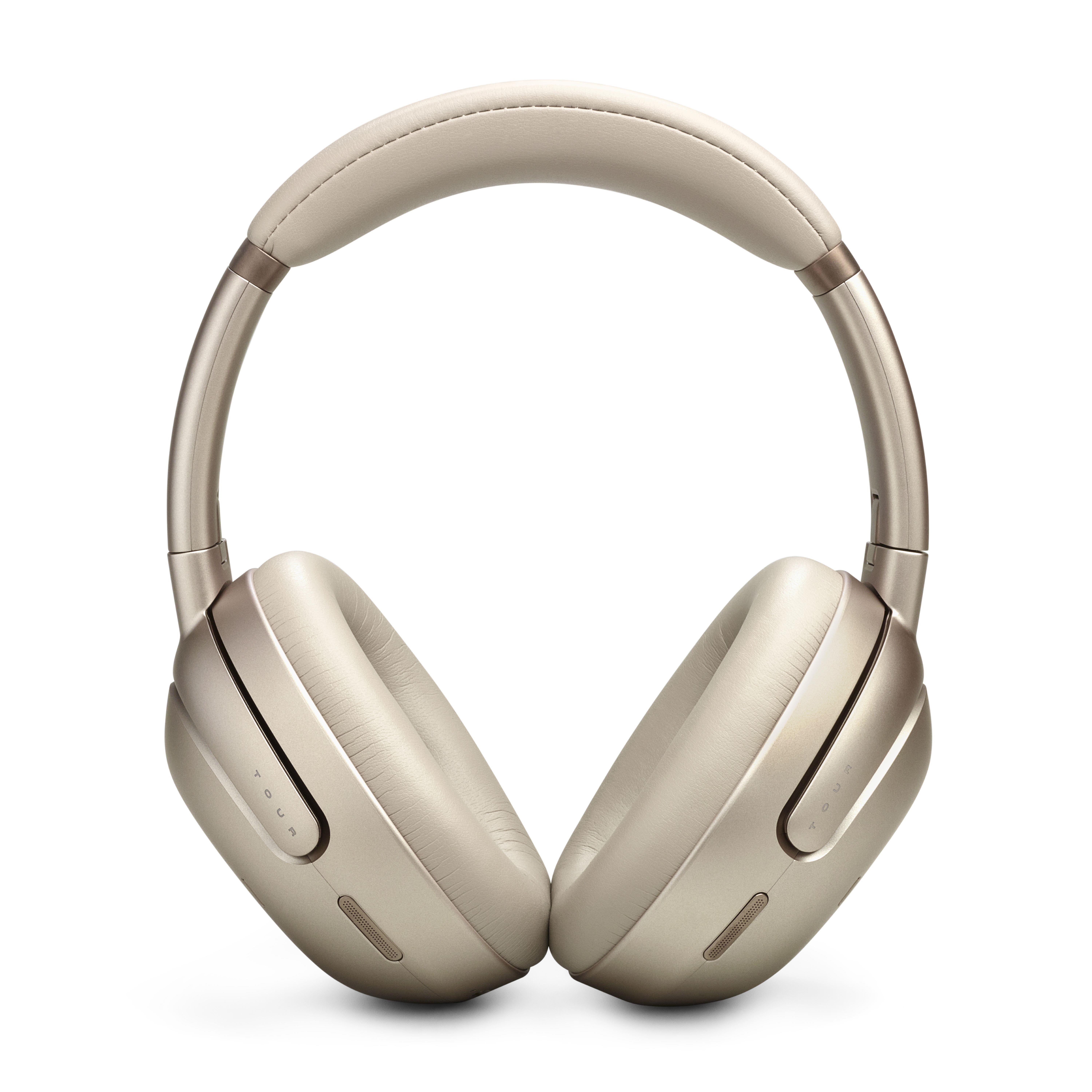 JBL Tour One M3 Kablosuz Kulak üstü Kulaklık, Gerçek uyarlanabilir gürültü önleme, JBL Spatial 360 ses kafa takipli, Latte