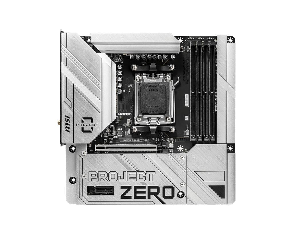 MSI MB B650M PROJECT ZERO AM5 DDR5 7600MHZ(OC) HDMI DP M.2 USB3.2 2.5G LAN WI-FI 6E mATX