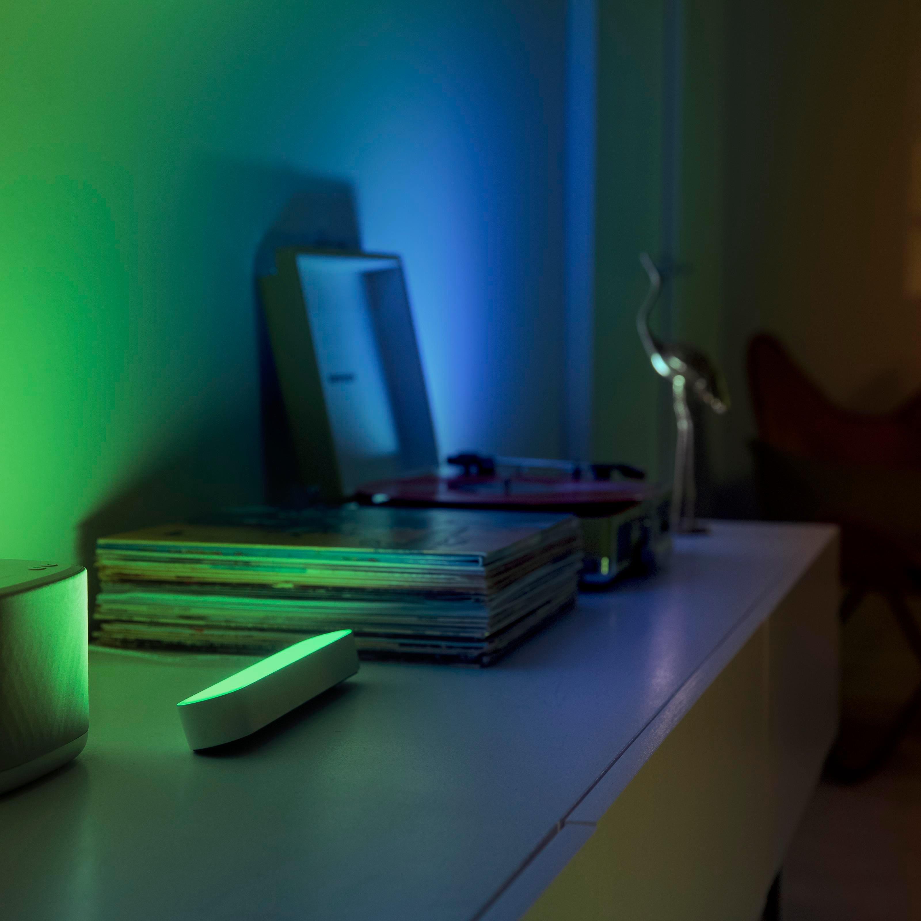 Philips Hue Beyaz ve Renkli Ambians Play Akıllı Çubuk Lamba İkili Paket ve Hue Bridge, Beyaz