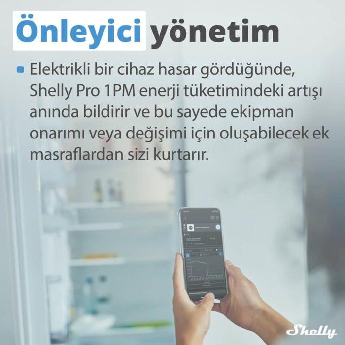 Shelly Pro 1PM DIN Ray 1 Kanal Enerji Ölçer Röle