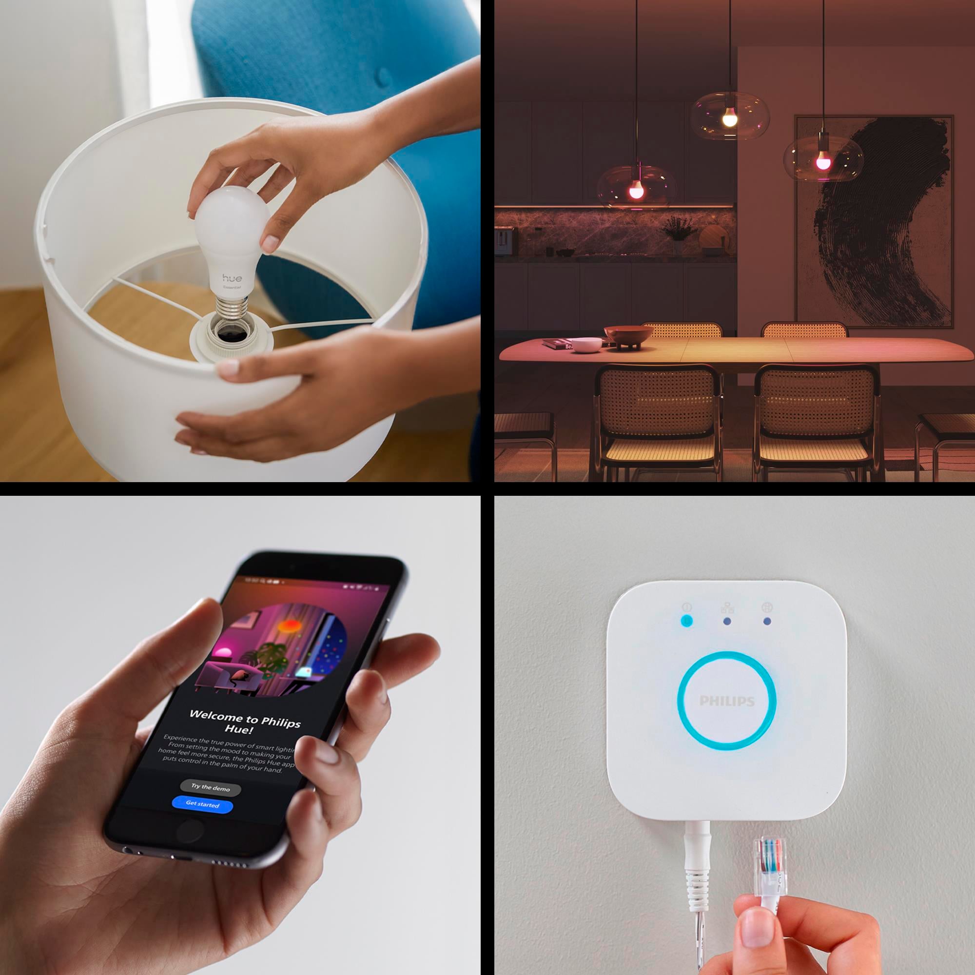 Philips Hue Essential 3'lü E27 Ampul Başlangıç Seti 806 Lumen