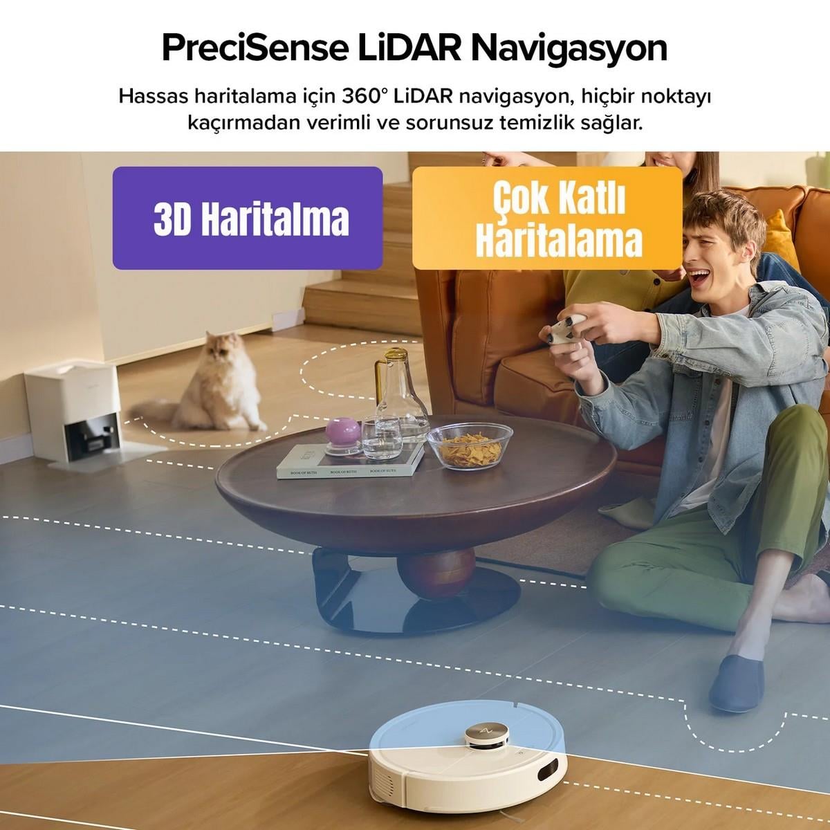 Roborock Q8 Akıllı Robot Süpürge - Beyaz (10.000 Pa HyperForce)