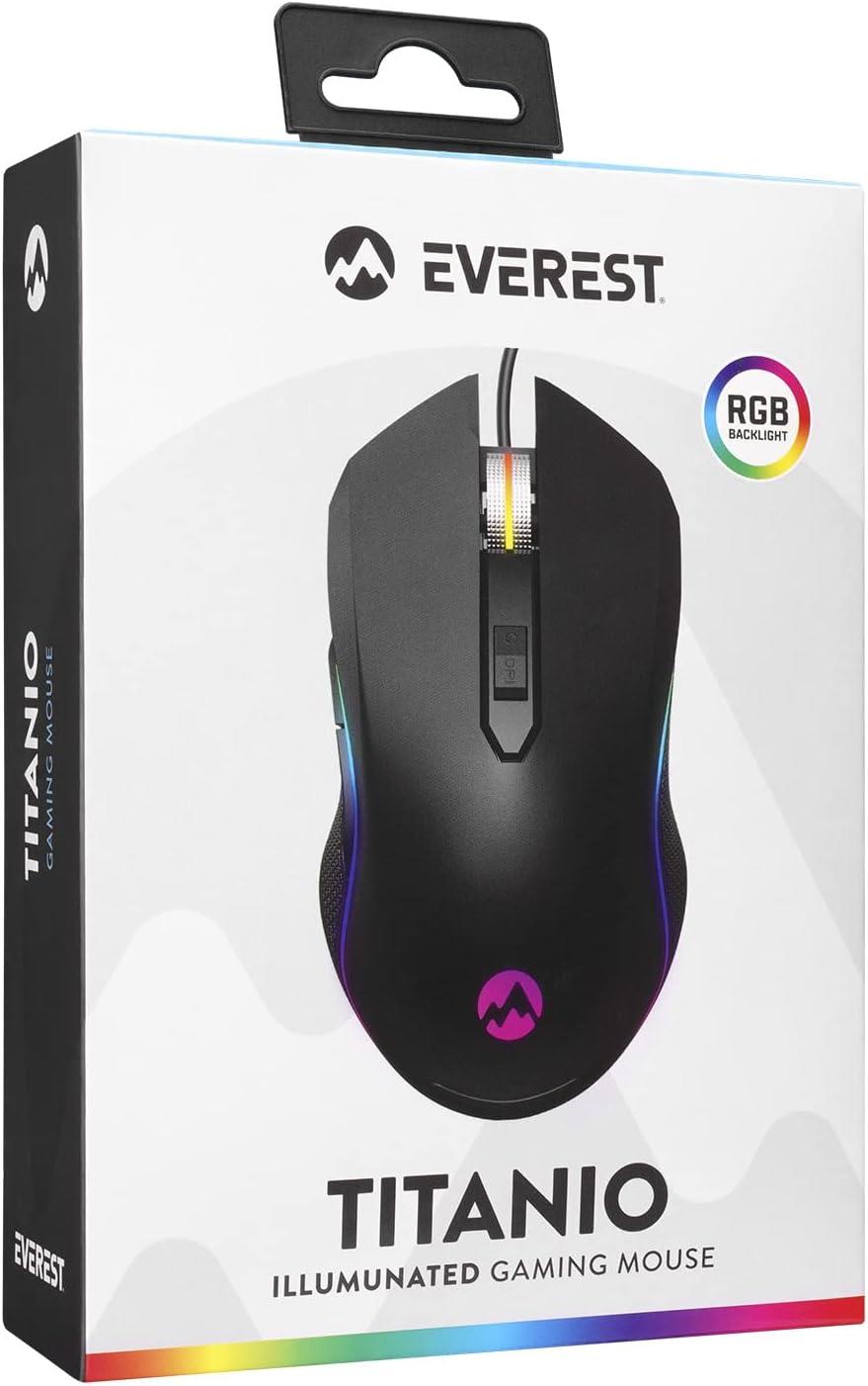 Everest SM-F09 TITANIO Usb Gümüş 7200dpi RGB Ledli Gaming Oyuncu Mouse
