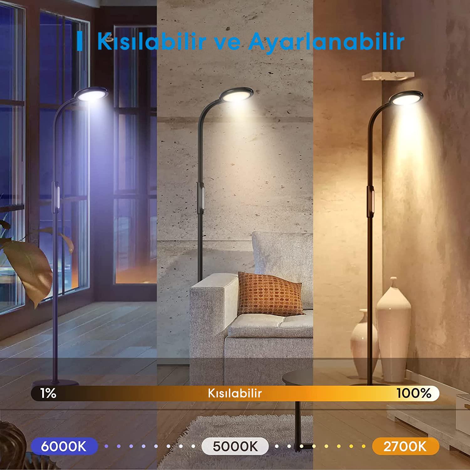 Meross Wi-Fi Uzaktan Kontrollü Akıllı Masa Lambası ve Ayarlanabilir Ayaklı Köşe Lambası (Apple Home - Amazon Alexa - Google Home Destekli)