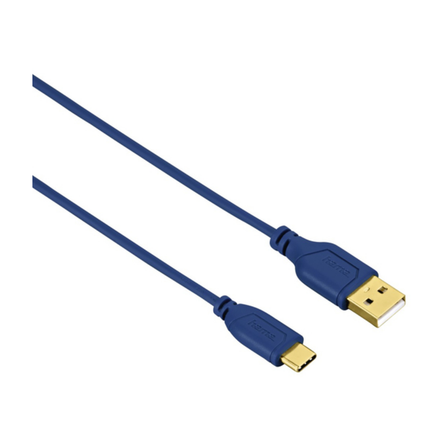 Hama USB-C - USB-A Kablo, Flexi, 0.75m, Mavi