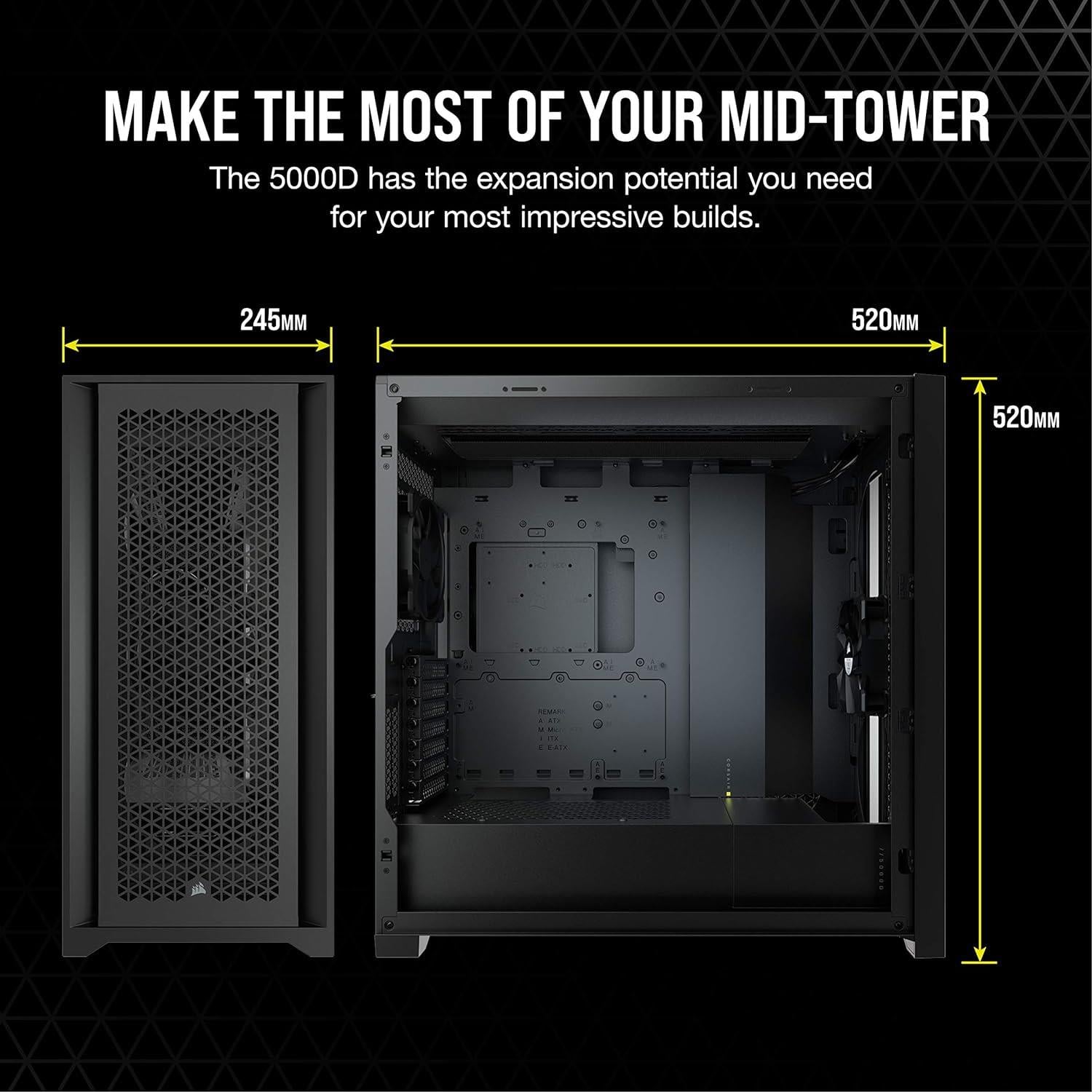 Corsaır 5000D Airflow Tempered Glass Siyah Mid Tower Kasa CC-9011210-WW