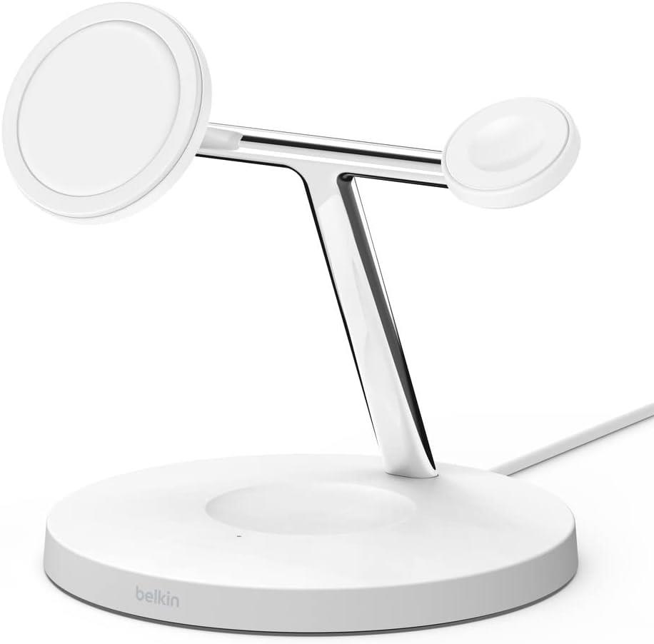 Belkin Magsafe 3 in 1 Apple Ürünleri için Kablosuz Şarj Cihazı WIZ009VFWH - Beyaz 