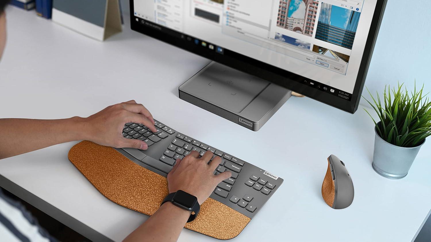 Lenovo Go Kablosuz Dikey Ergonomik Mouse - Fırtına Gri