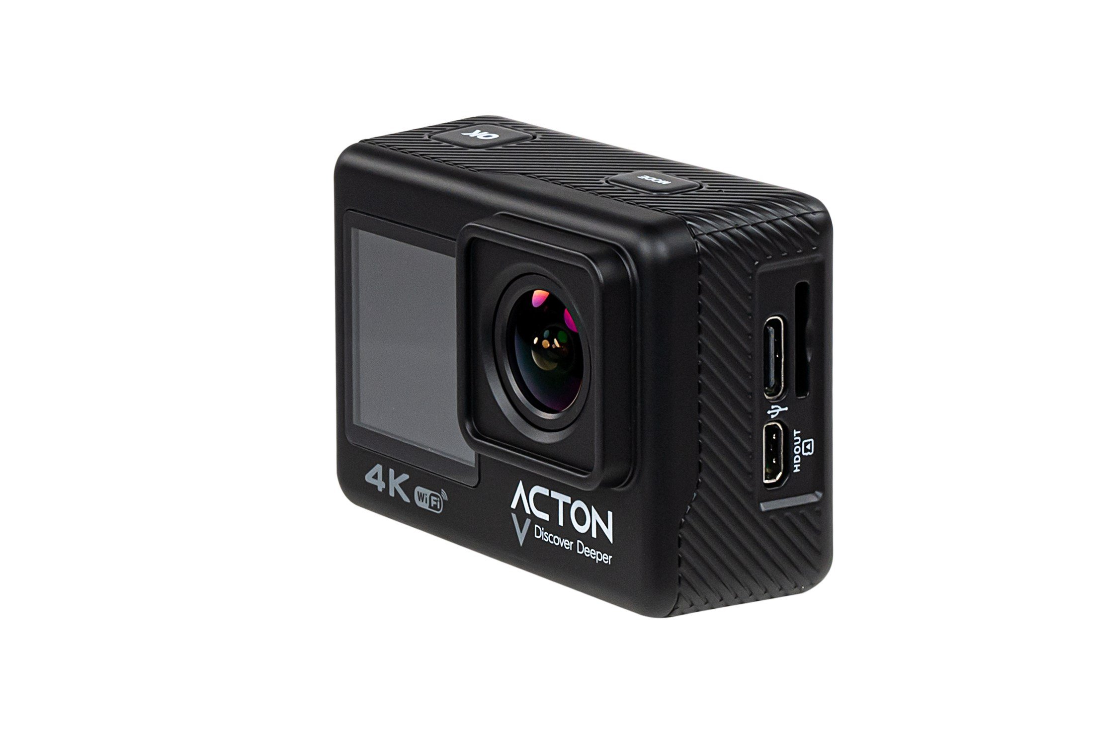 Acton Aksiyon Kamerası 4K Çift Ekranlı 170 Derece Lens Açısı ile Su Sıçramasına Dayanıklı