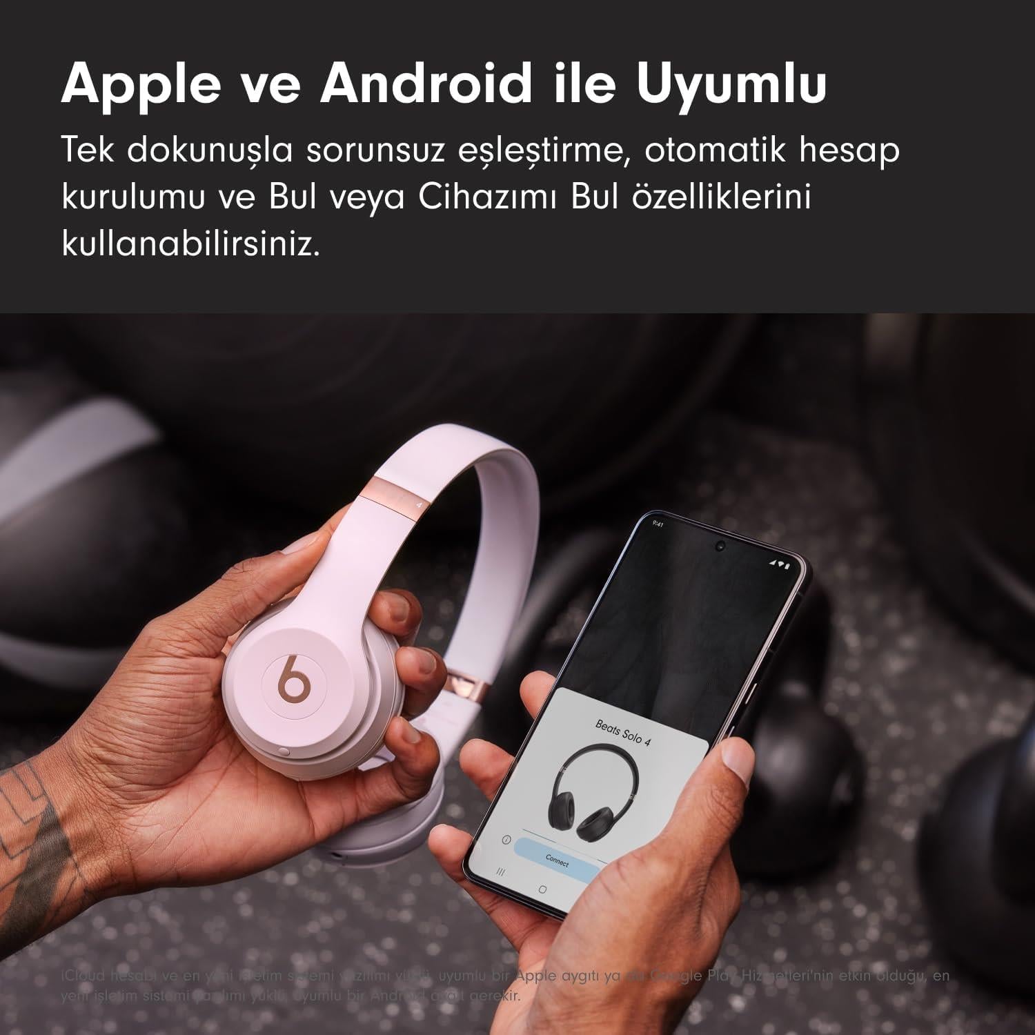 Beats Solo 4 Kablosuz Bluetooth Kulak Üstü Kulaklık - Bulut Pembesi