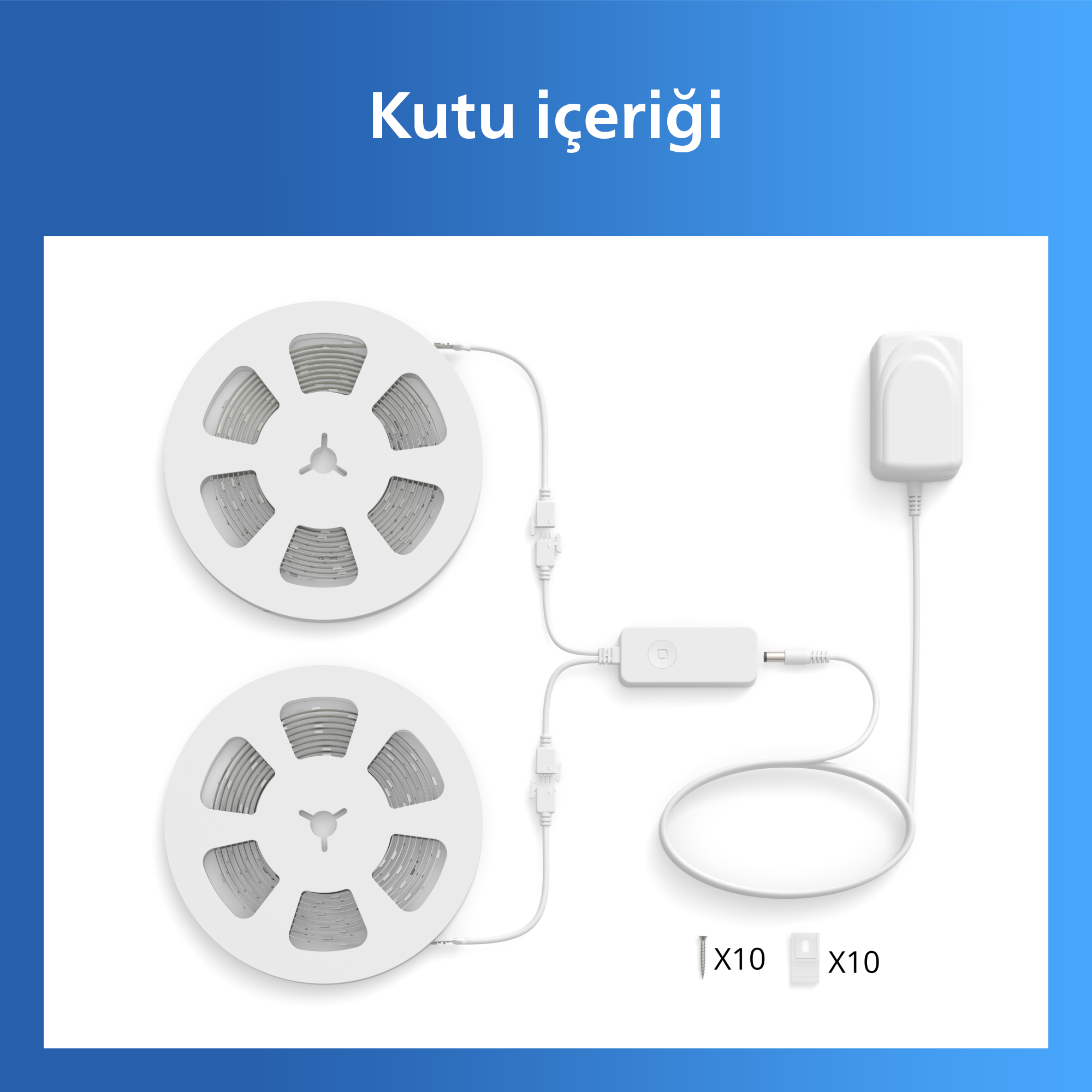 Philips Smart Lighting RGBIC LED Şerit 20 m (Type-C) - Google Home, Alexa, HomeKit ve Matter uyumlu