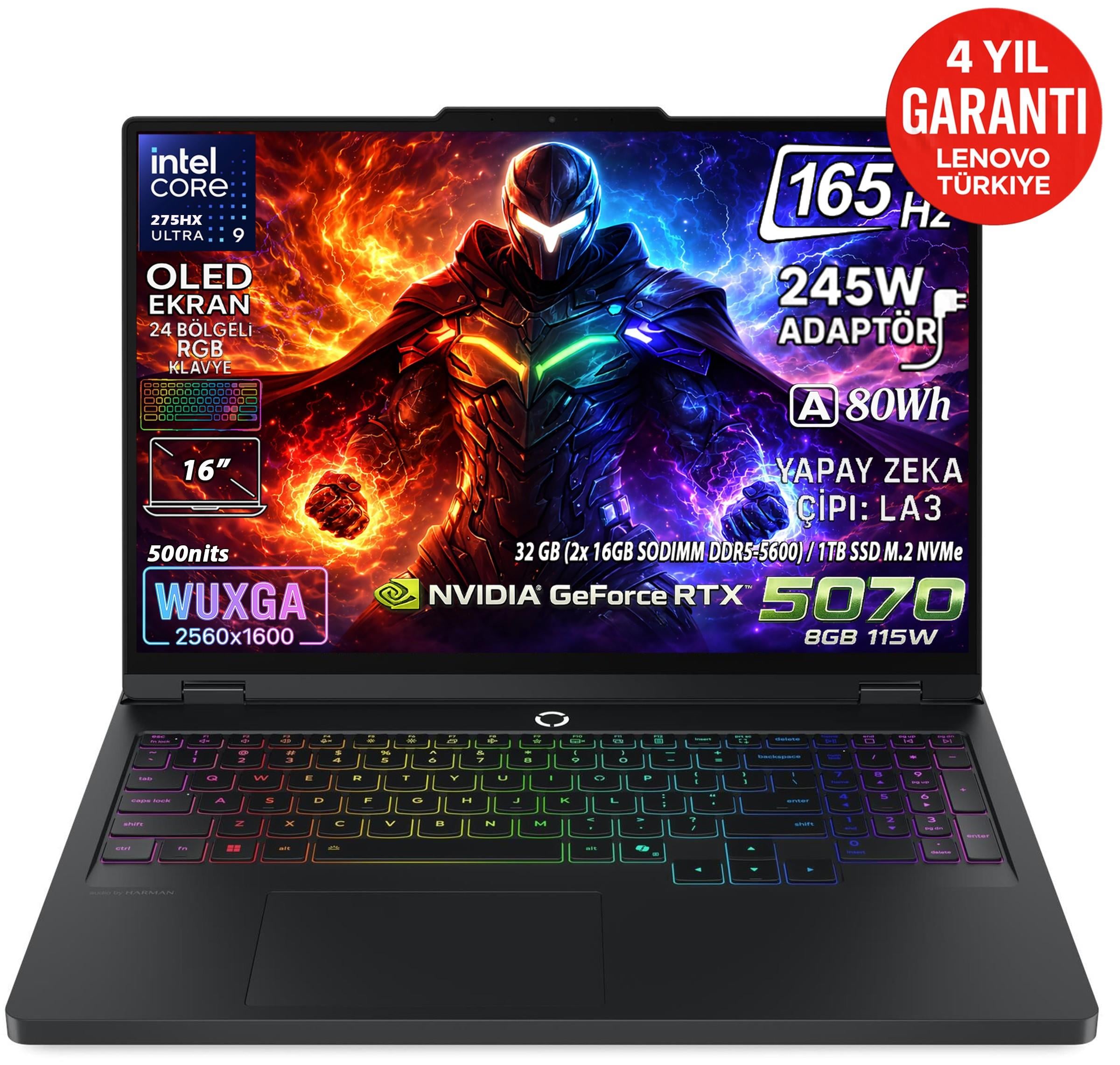 Lenovo Legion Pro 5 16IAX10 Intel Core Ultra 9 275HX 32GB 1TB SSD RTX 5070 8GB 16