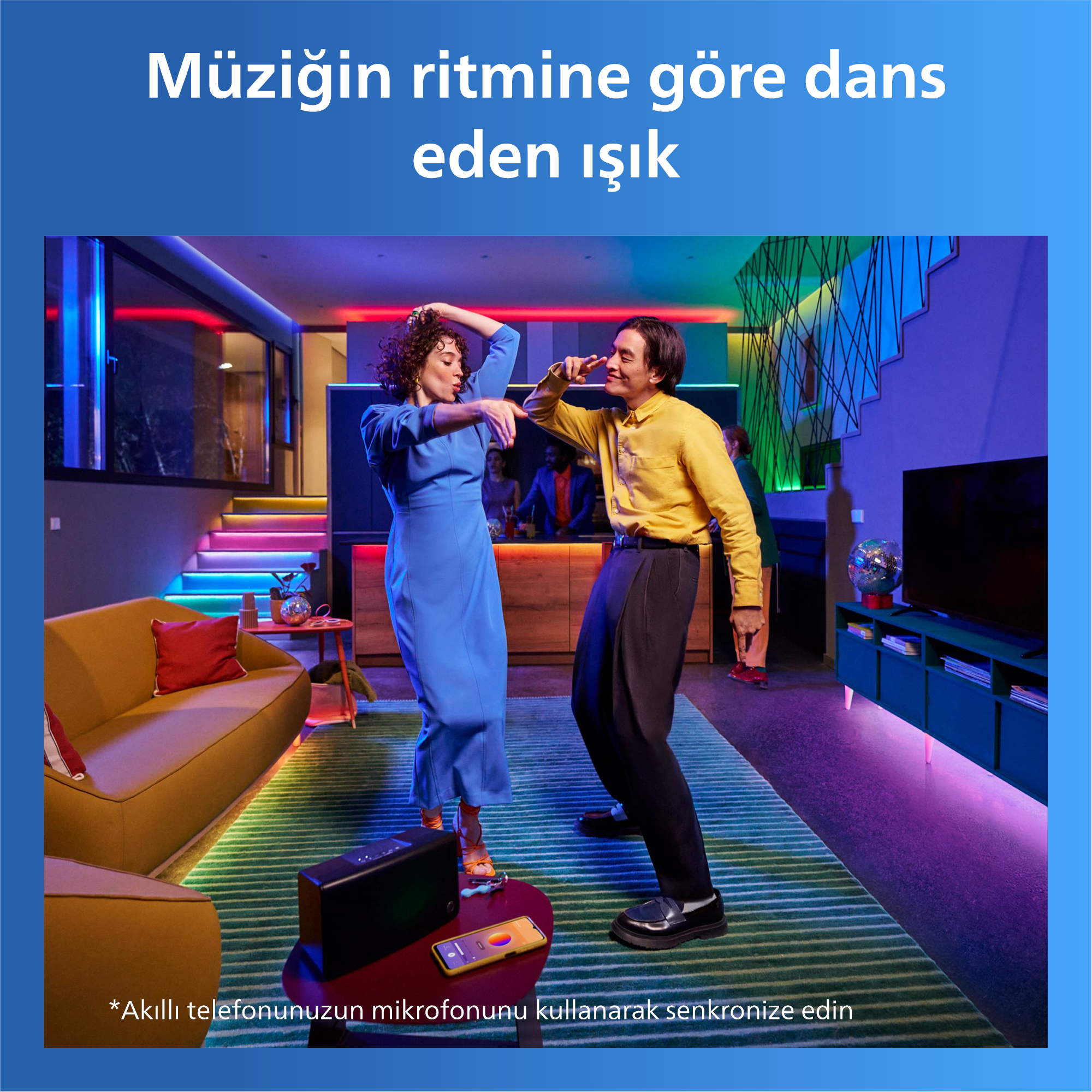 Philips Smart Lighting RGBIC LED Şerit 10 m (Type-C) - Google Home, Alexa, HomeKit ve Matter uyumlu