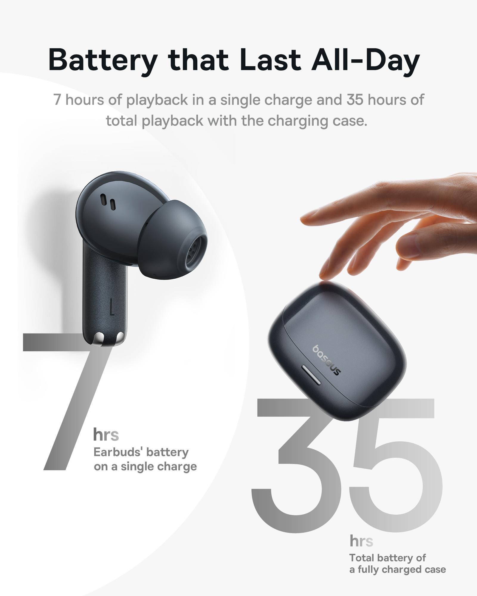 Baseus Bowie M2s Pro Hybrid ANC, Kablosuz Kulaklık, Beyaz