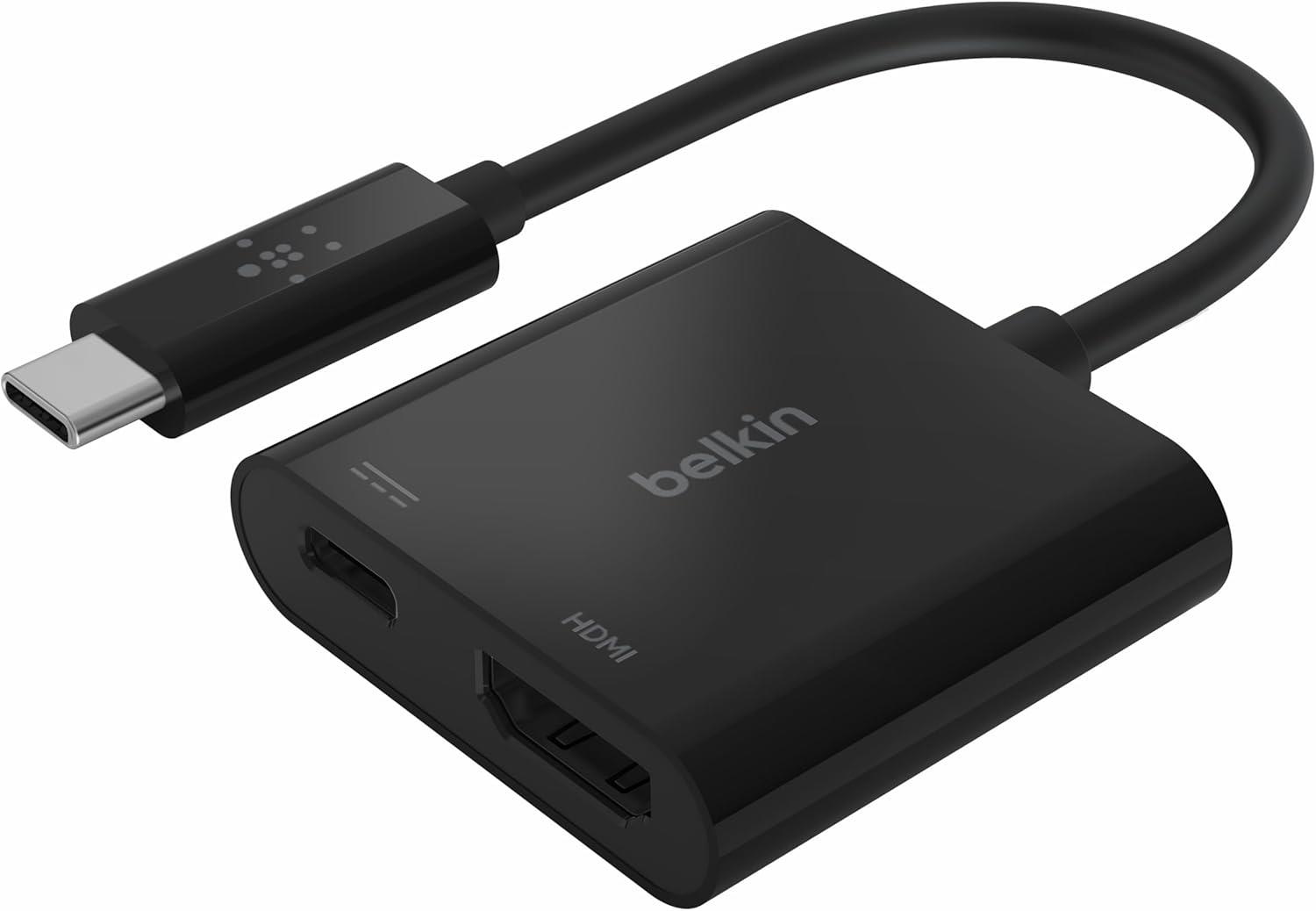 Belkin USB-C-HDMI AVC002btBK, 4K UHD Bağlı Cihazlar için 60 W, Macbook Pro HDMI Adaptörü