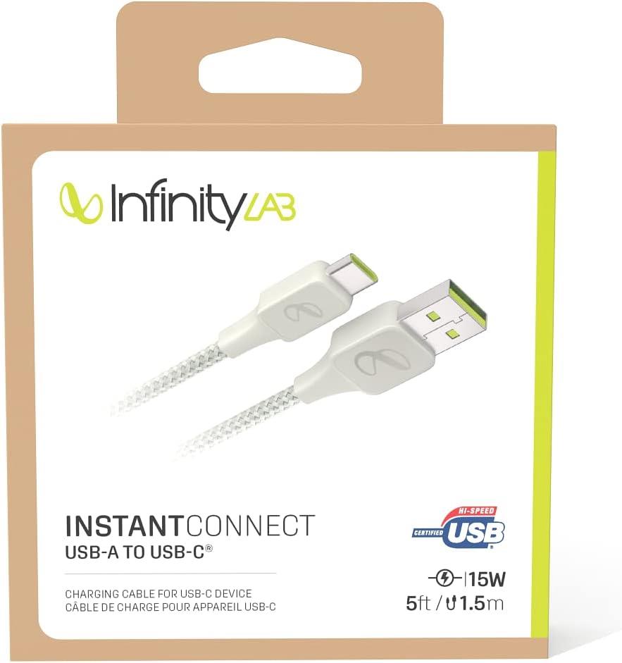 InfinityLab InstantConnect Kablo USB-A USB-C 15W 1.5m, Beyaz
